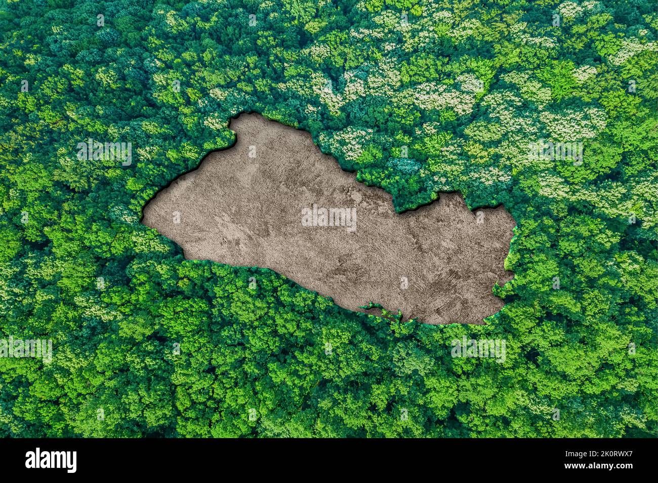 Nachhaltige Habitatkarte von El Salvador, Umweltkonzept Stockfoto