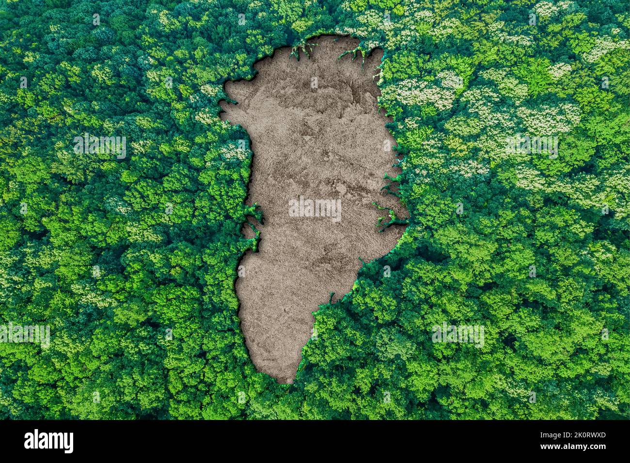 Nachhaltiger Lebensraum Karte von Grönland, Umweltkonzept Stockfoto