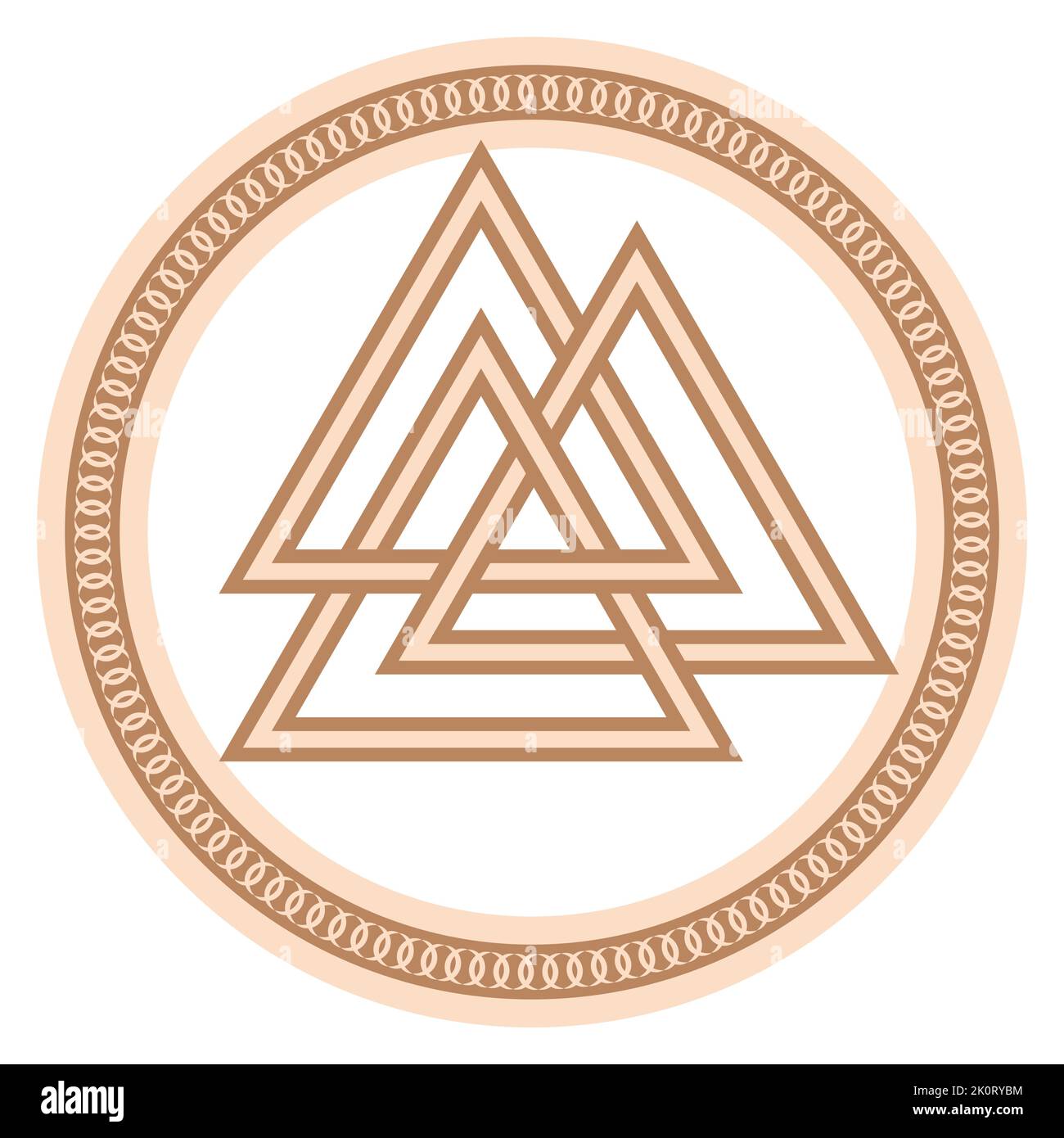 Walknut, Zeichen des Gottes Odin, verziert mit Ornamenten in einem