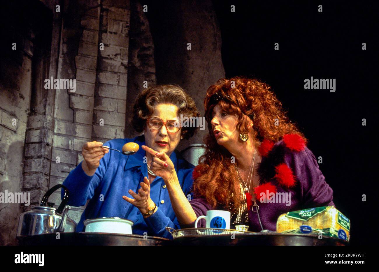 l-r: PAM Ferris (The Queen), Carole Hayman (Violet Toby) in THE QUEEN AND I von Se Townsend am Royal Court Theatre, London SW1 11/06/1994 eine Koproduktion mit Out of Joint und Haymarket Theatre, Leicester Musik & Texte: Mickey Gallagher & Ian Dury Design: Fotini Dimou Beleuchtung: Rick Fisher Regie: Max Stafford-Clark Stockfoto