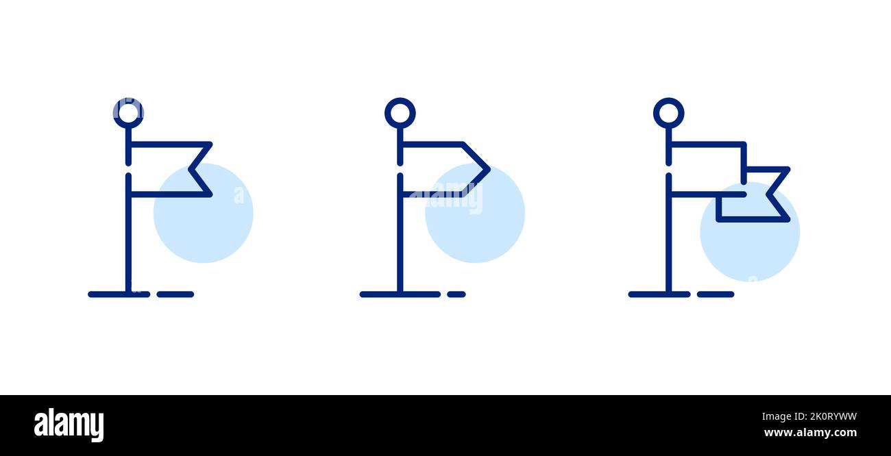 Zeigersymbole für Markierungskarten. Pixelgenaue, bearbeitbare Konturlinie Stock Vektor