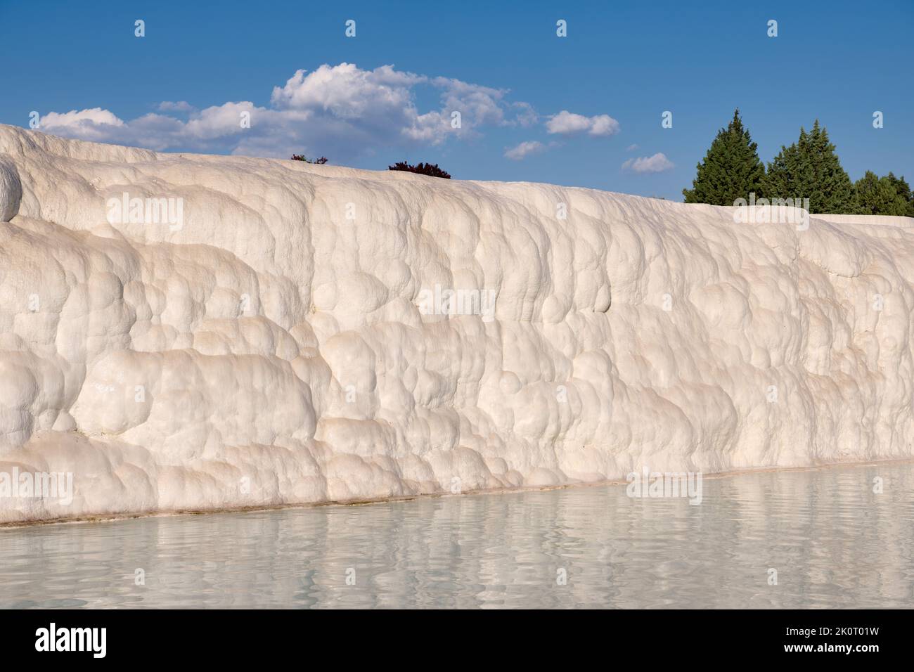 Detail der Pamukkale Travertin-Terrassen, Denizli, Türkei Stockfoto