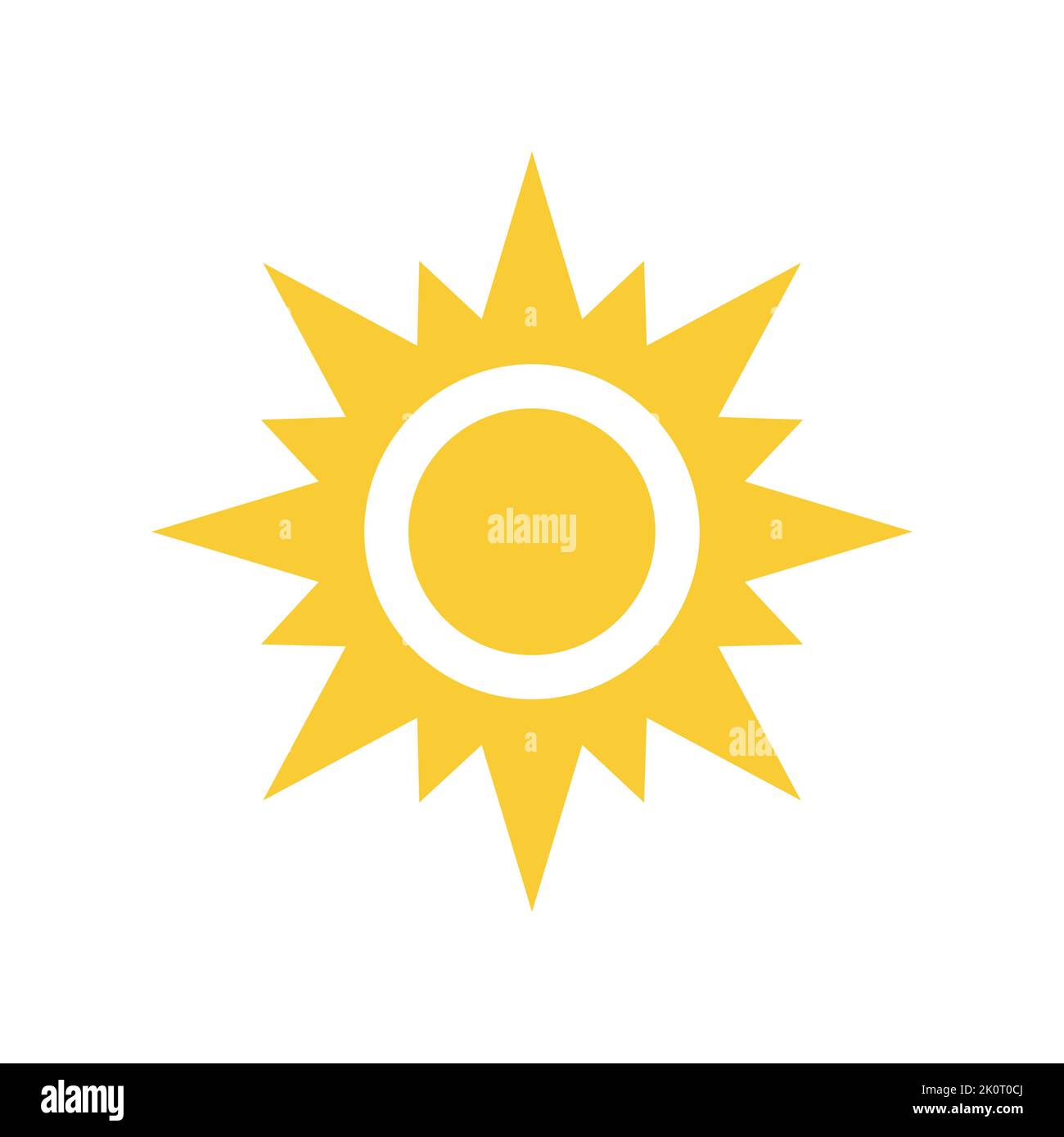 Künstlerisches Sonnenvektor-Symbol. Einfaches Sonnenschein gefüllt Symbol. Stock Vektor
