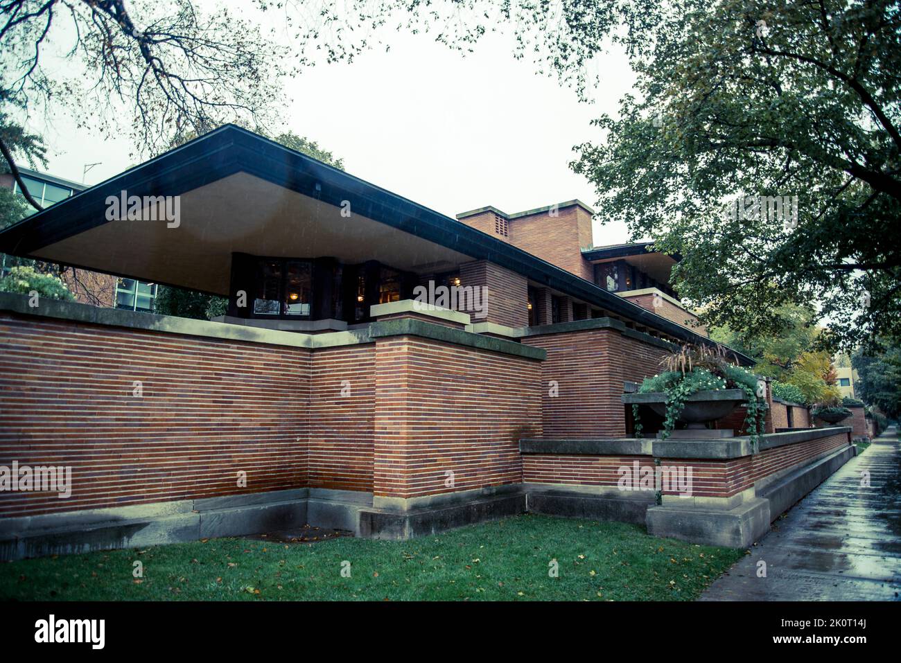 Frederick C. Robie Haus, entworfen von Frank Lloyd Wright, Hyde Park, Chicago, Illinois, USA Stockfoto