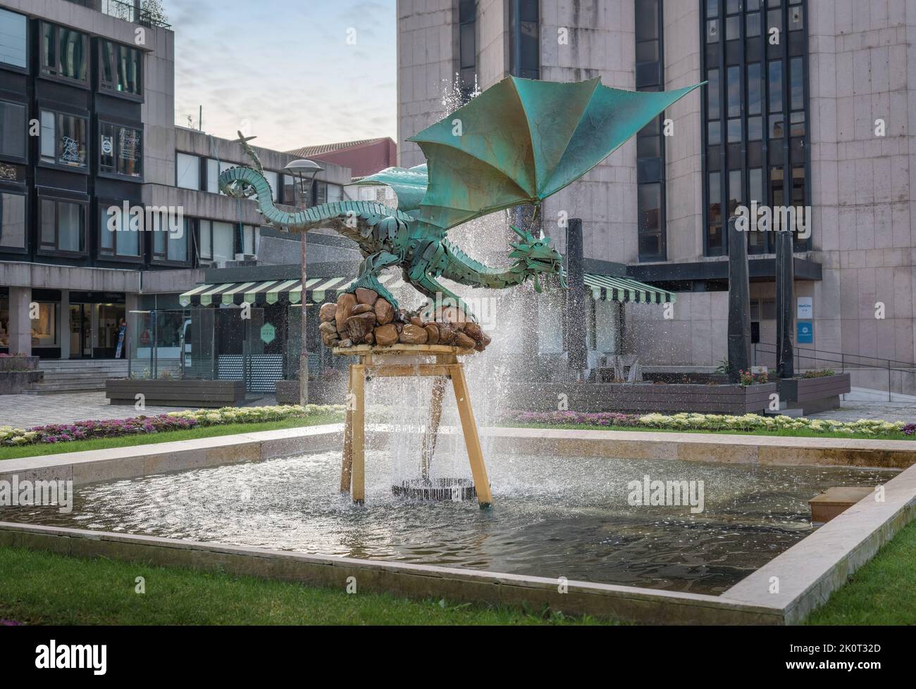 Drachenbrunnen - Braga, Portugal Stockfoto