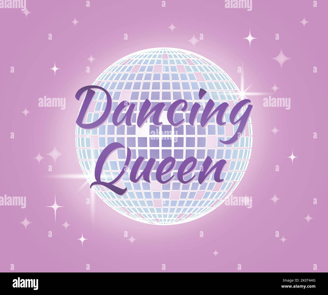 Tanzende Königin. Disco Ball Party. Power Für Mädchen. Dance Girl. Stock Vektor