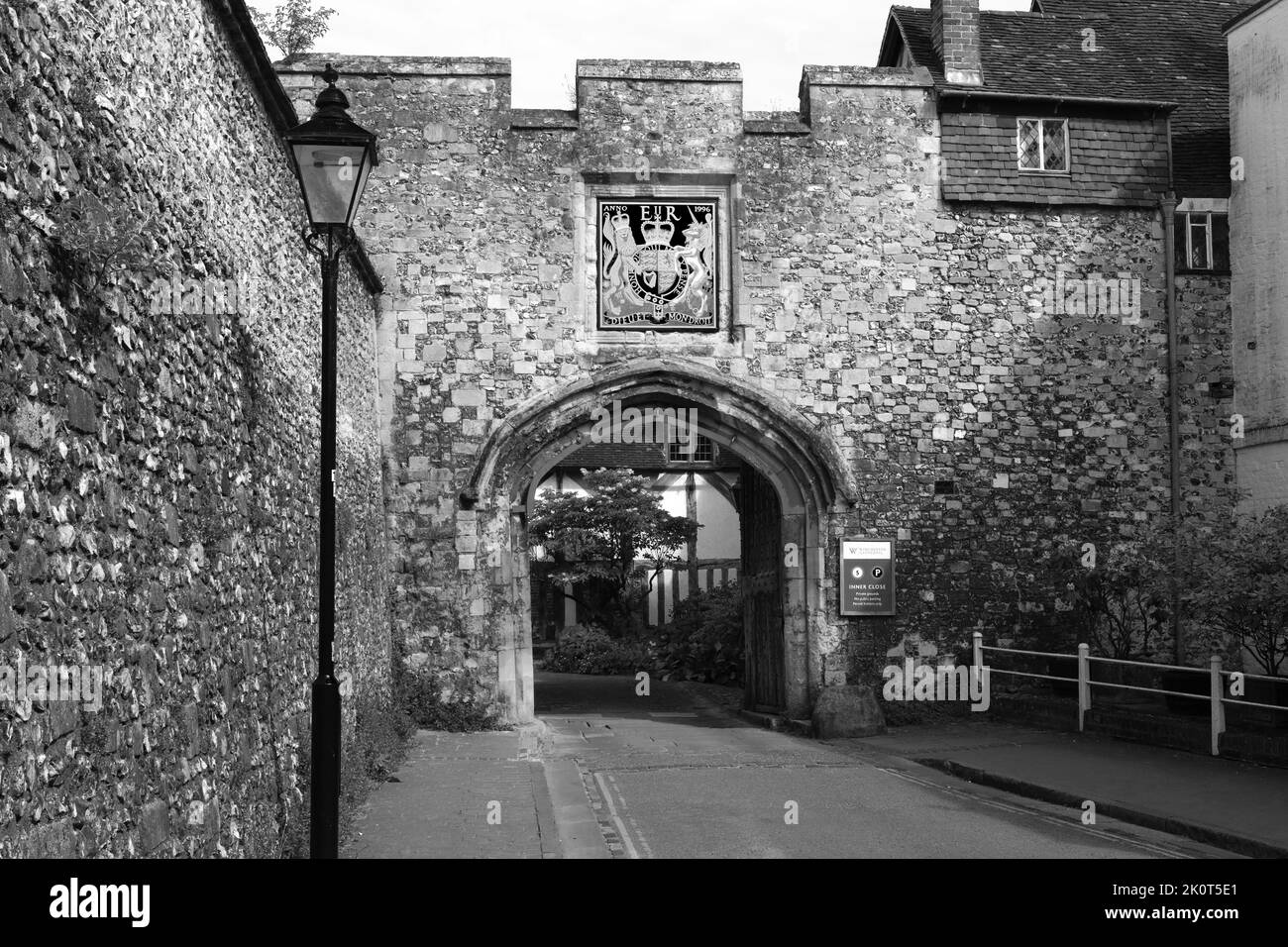 The Priors Gate oder Kingsgate, Winchester City, Hampshire County; England; Großbritannien Stockfoto