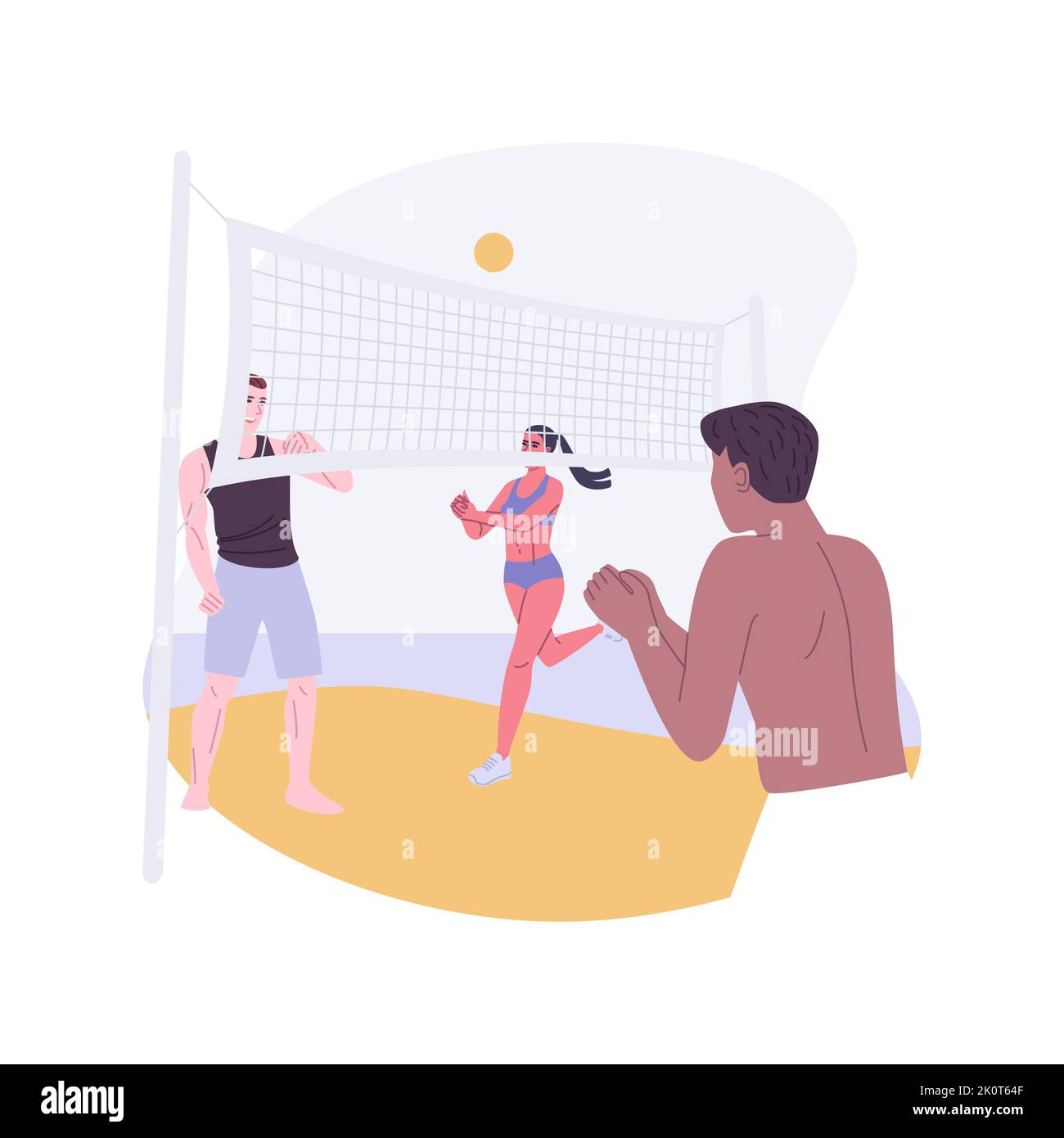 Beach-Volleyball isoliert Cartoon-Vektor-Illustrationen. Stock Vektor