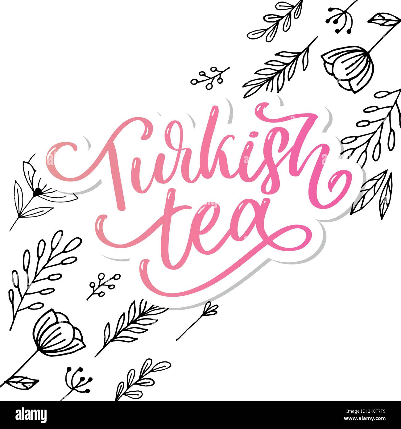 Türkische Traditionen der Teezeremonie. Teezeit. Dekorative Elemente für Ihr Design. Vektor-Illustration mit orientalischen Tasse Stock Vektor