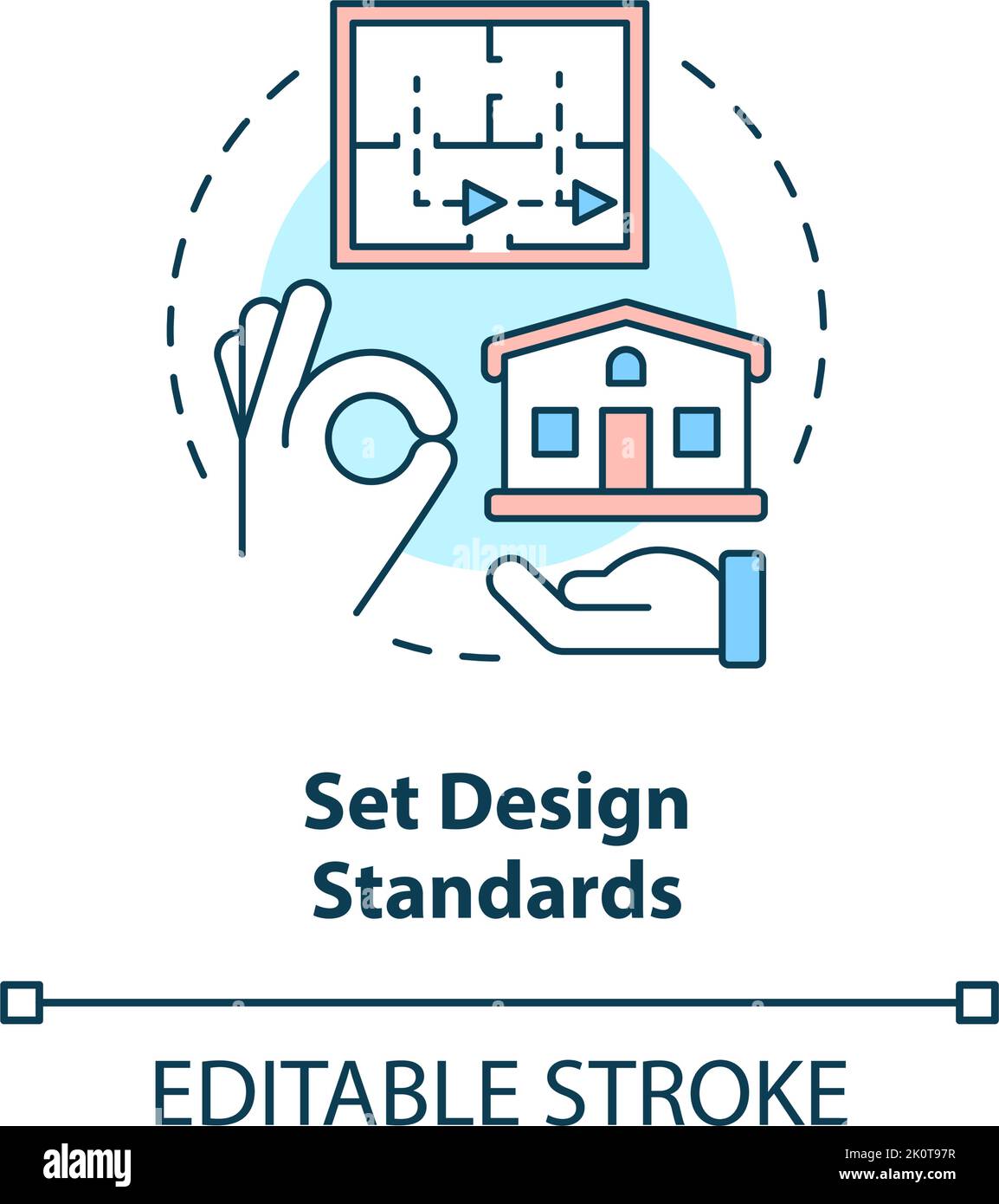 Symbol „Designstandards festlegen“ Stock Vektor