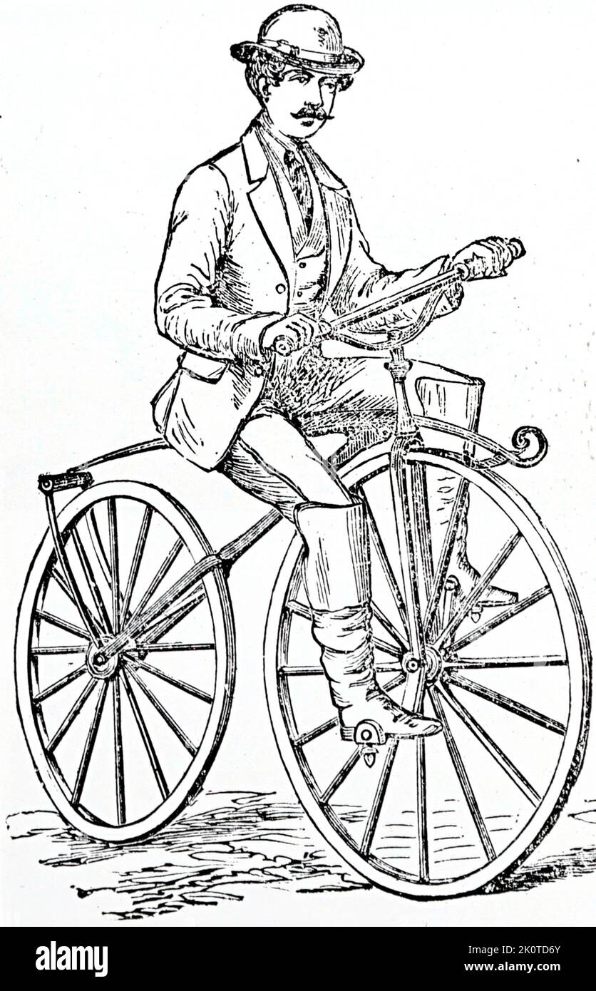 Forder und Travers 'Boneshaker' Fahrrad 1870 Stockfoto