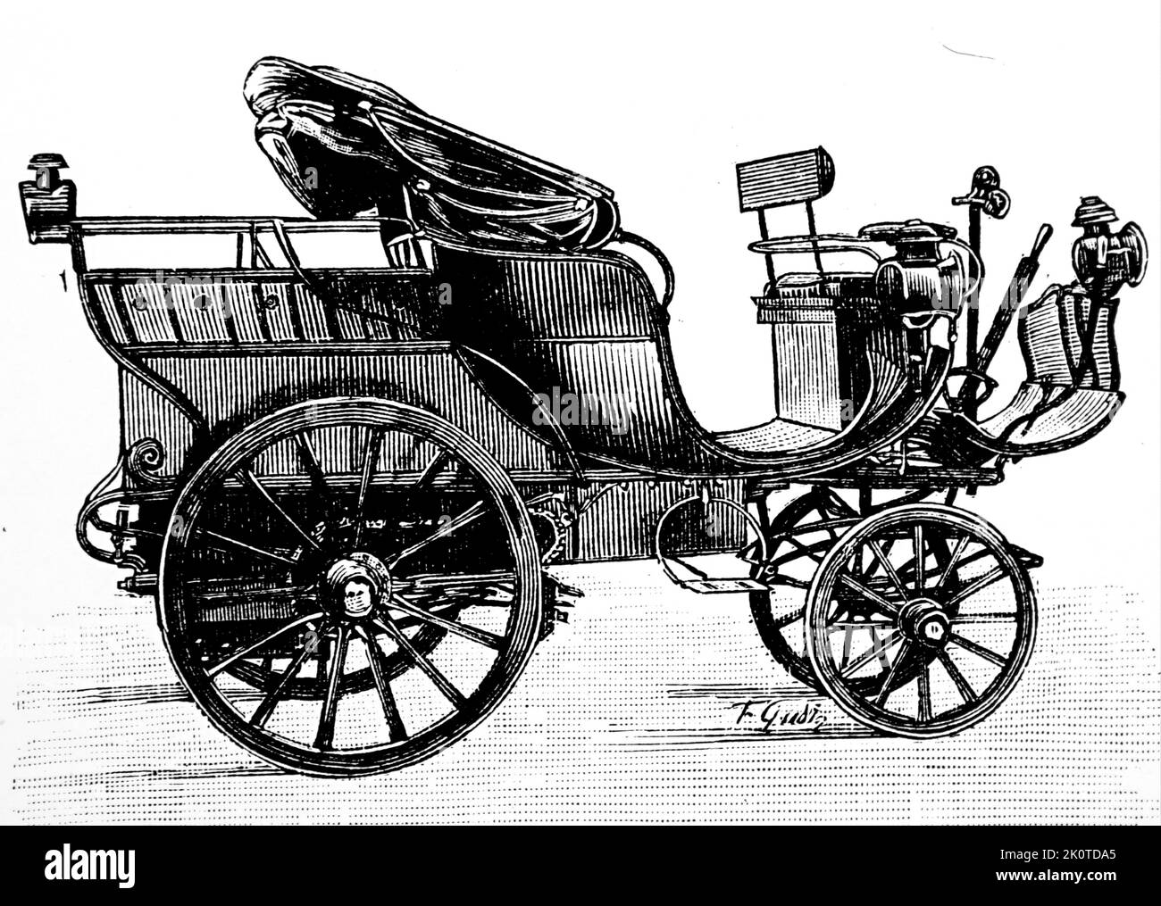 Serpollet Dampfwagen 1895. Gardner-Serpollet war Anfang des 20.. Jahrhunderts ein französischer Hersteller von Dampffahrzeugen. Stockfoto