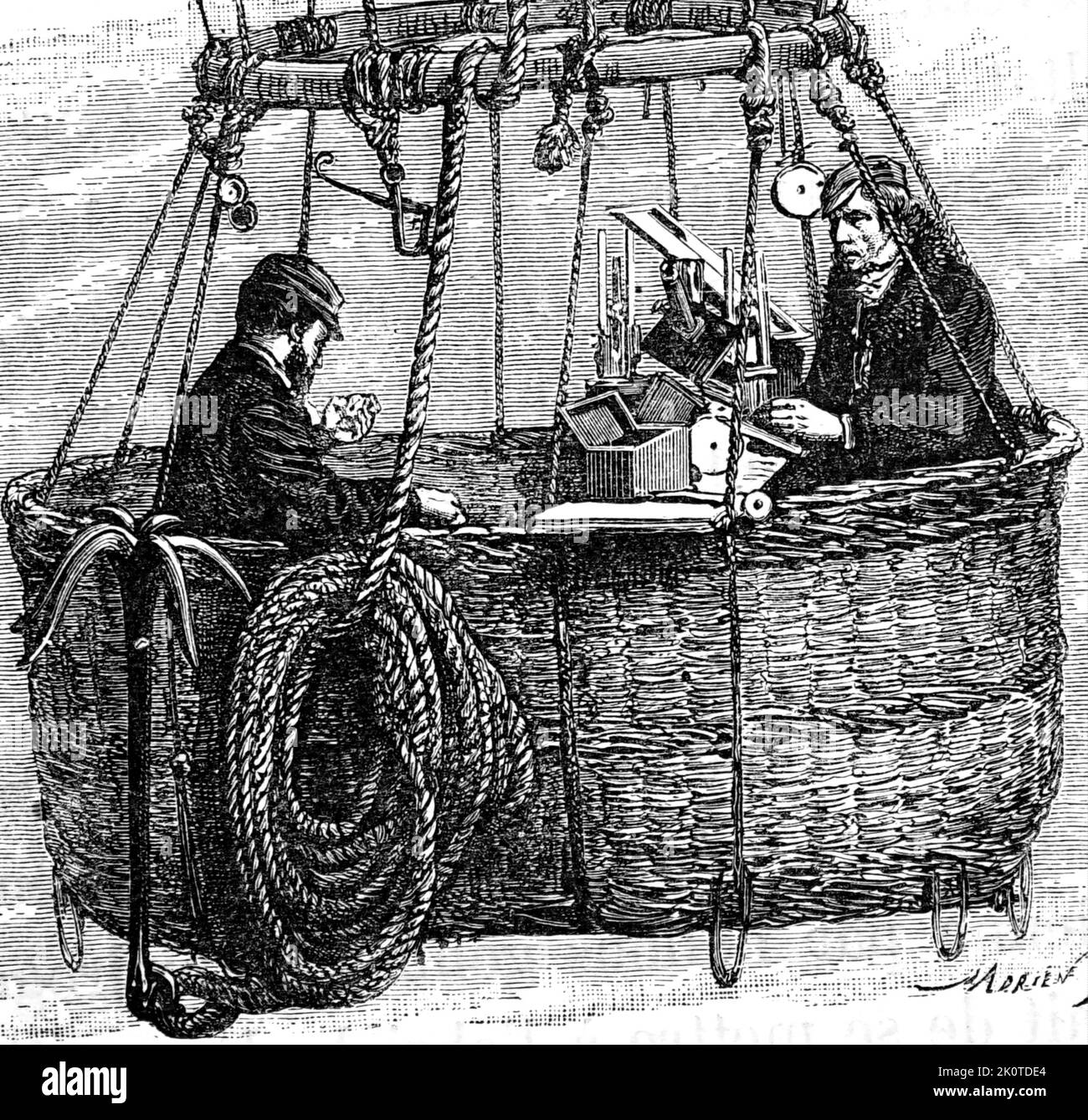James Glaisher (1809 – 1903) englischer Meteorologe, Aeronaut und Astronom bei Beobachtungen im Ballon 1874 Stockfoto