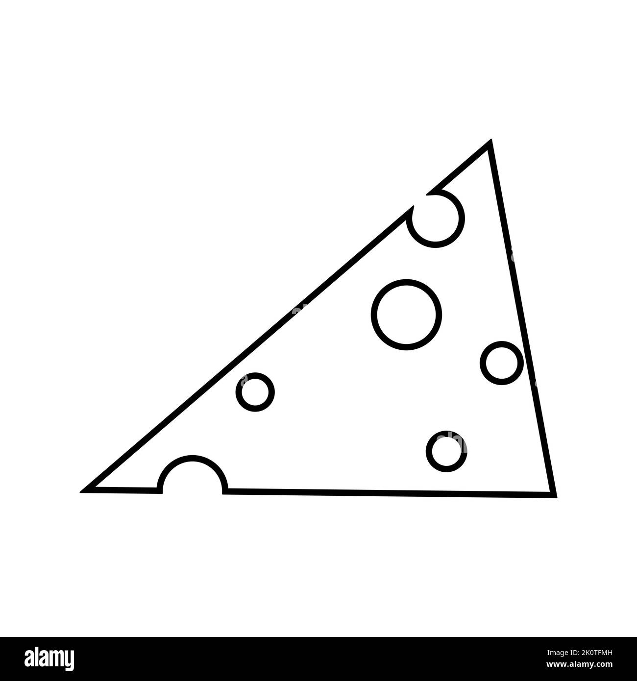 Käse mit Löchern Einfache schwarze Linie Symbol isolierte Vektor-Illustration Stock Vektor