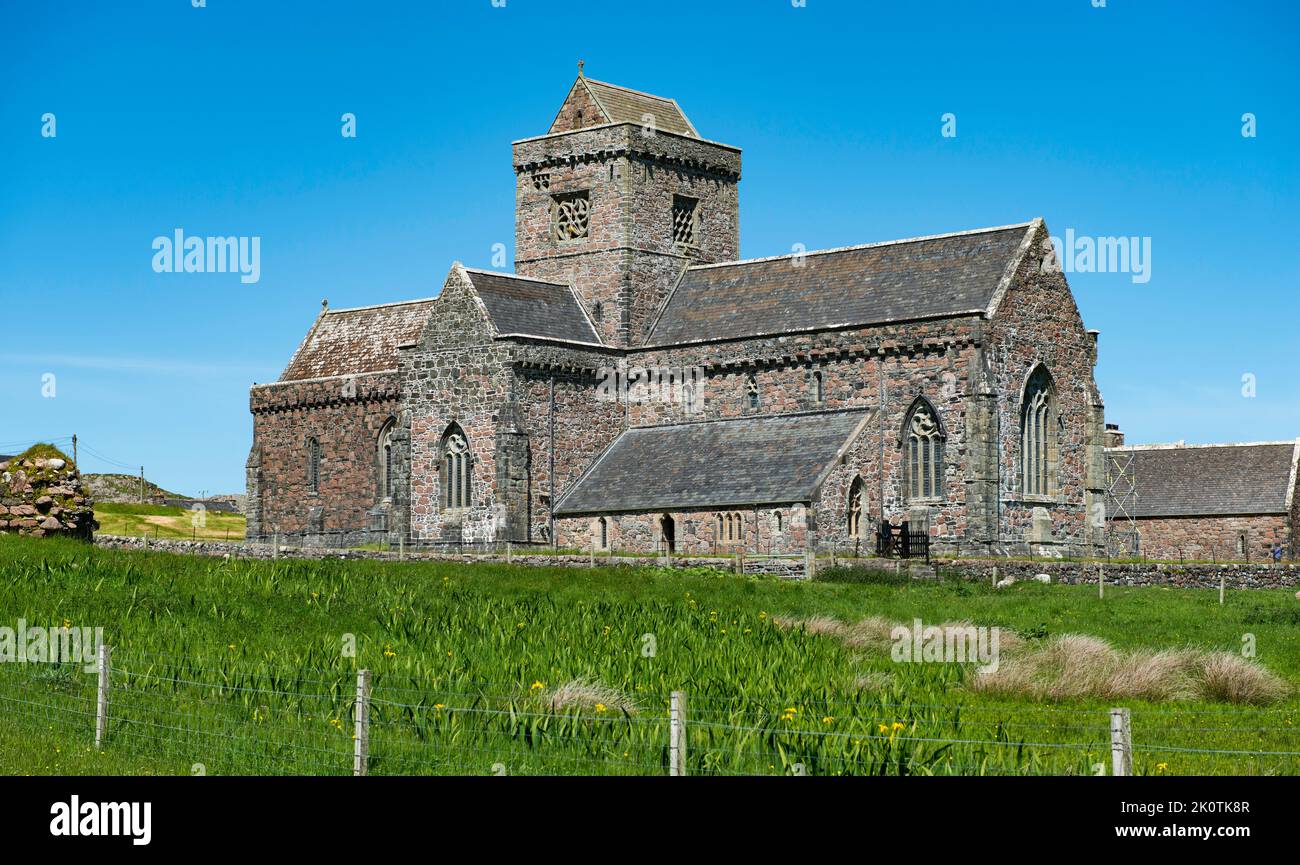 Iona Abbey und Nunnery Iona Schottland Stockfoto