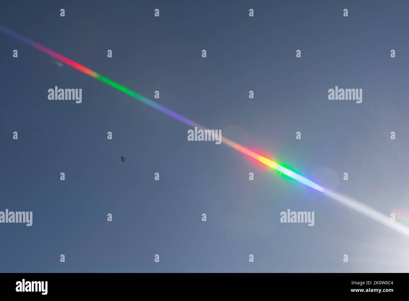 Regenbogen blitzen als Lichtreflexe von der Sonne auf Stockfoto