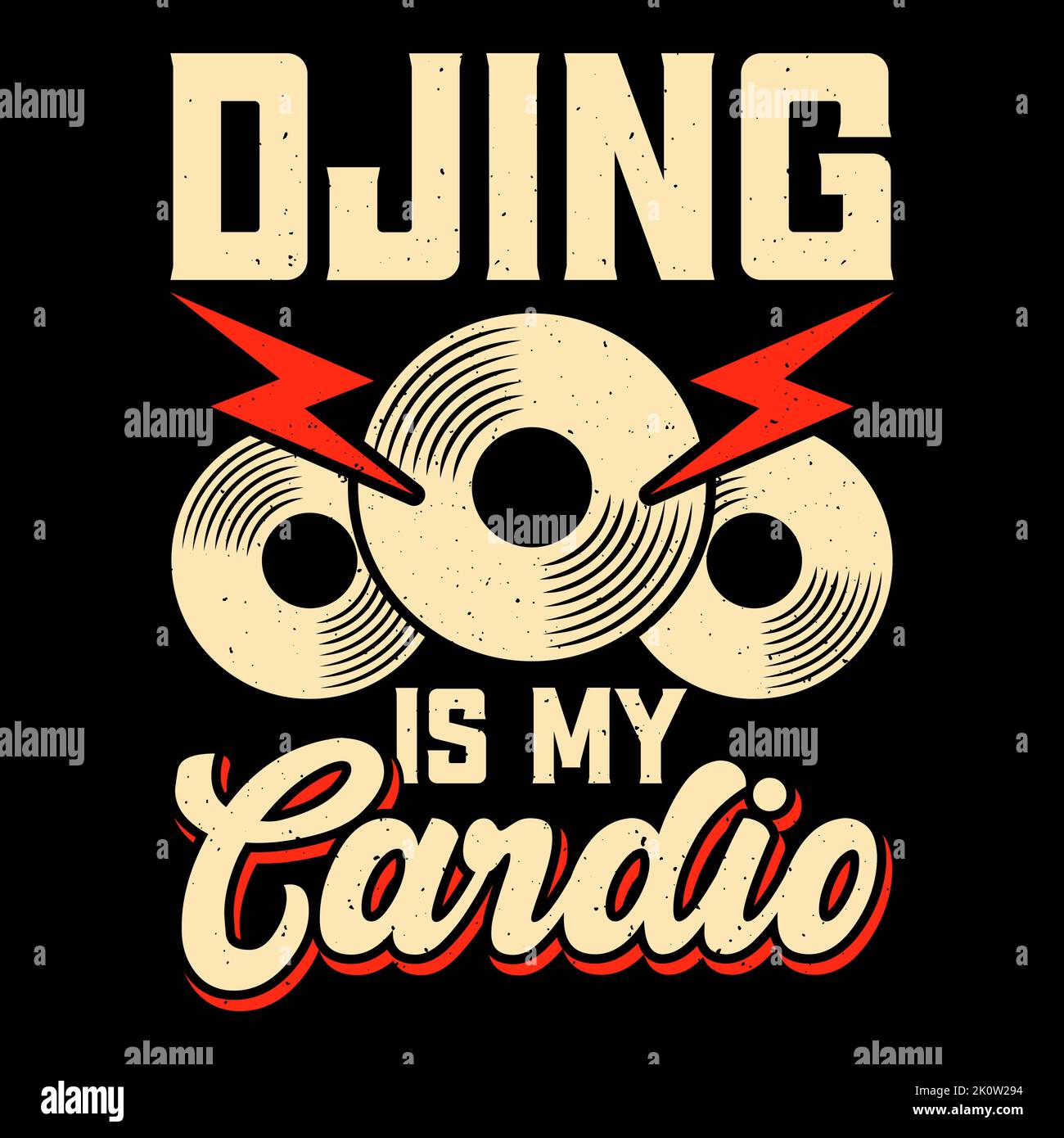 DJ Music Lover Retro Vintage Music DJ T-Shirt Design Stockfoto