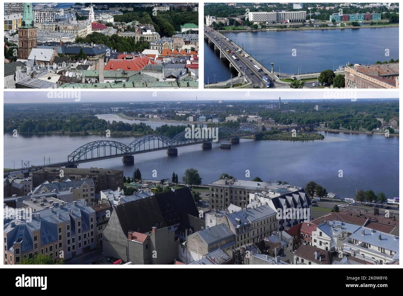 Panoramablick auf Riga (Lettland), die größte Stadt der baltischen Republiken und das wichtigste kulturelle, politische und wirtschaftliche Zentrum der Region Stockfoto