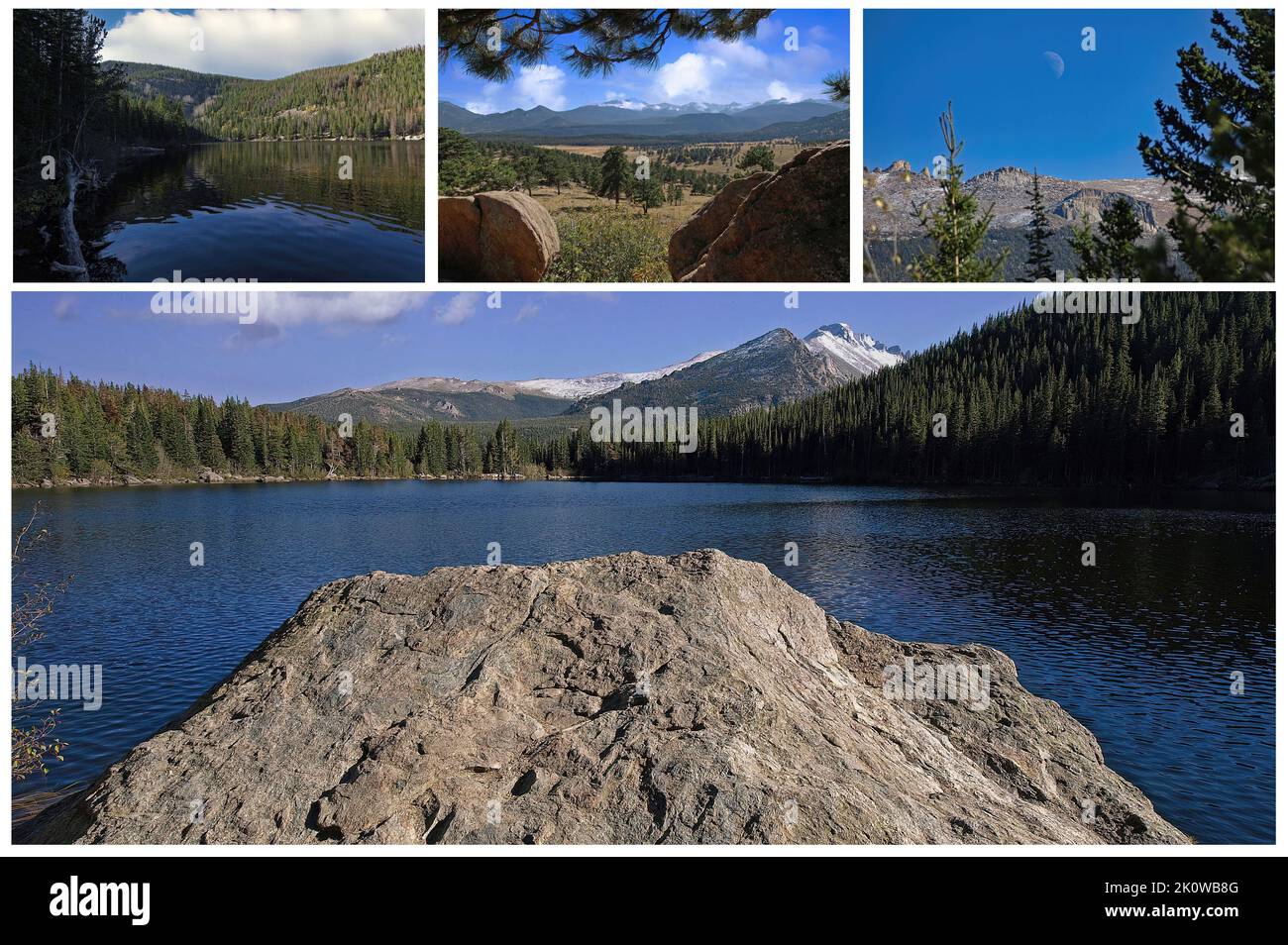 Eingebettet in die Natur der Rocky Mountains (Colorado USA), Es ist das schöne Naturschutzgebiet des Estes Park Stockfoto