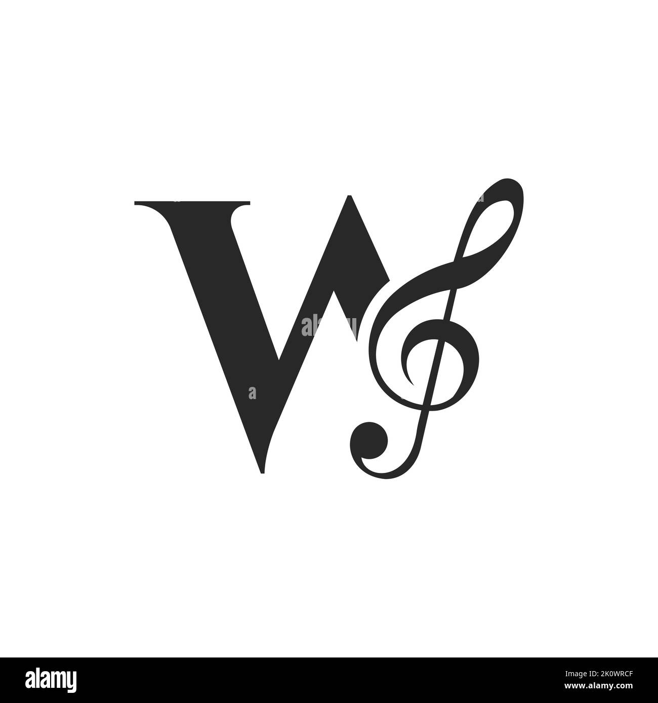 Anfangsbuchstabe W Music Logo. Dj Symbol Podcast Logo Symbol Vektor-Vorlage Stock Vektor