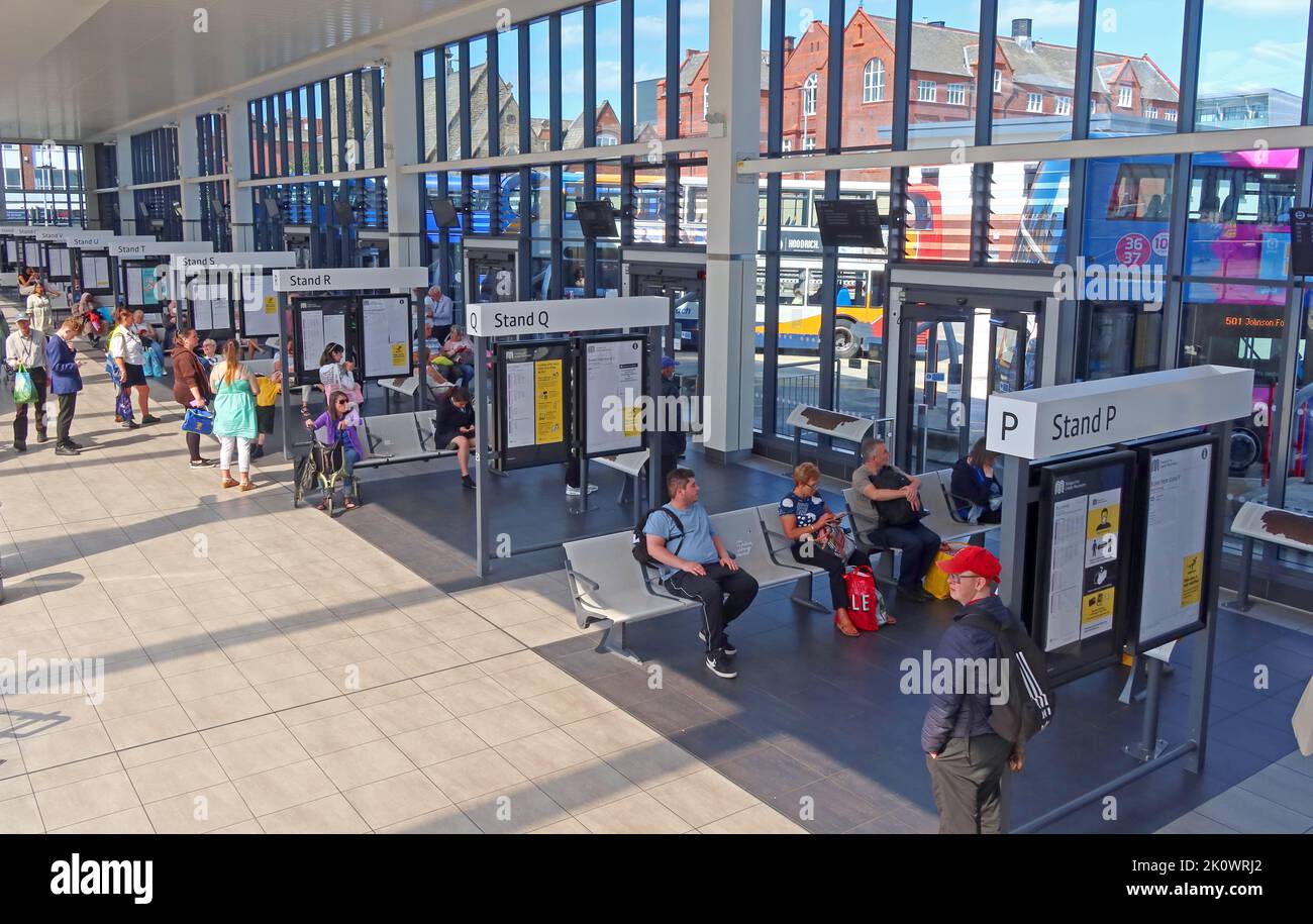 Bolton Interchange, für Bus- und Bahnverbindungen im Stadtzentrum, TfGM Stockfoto