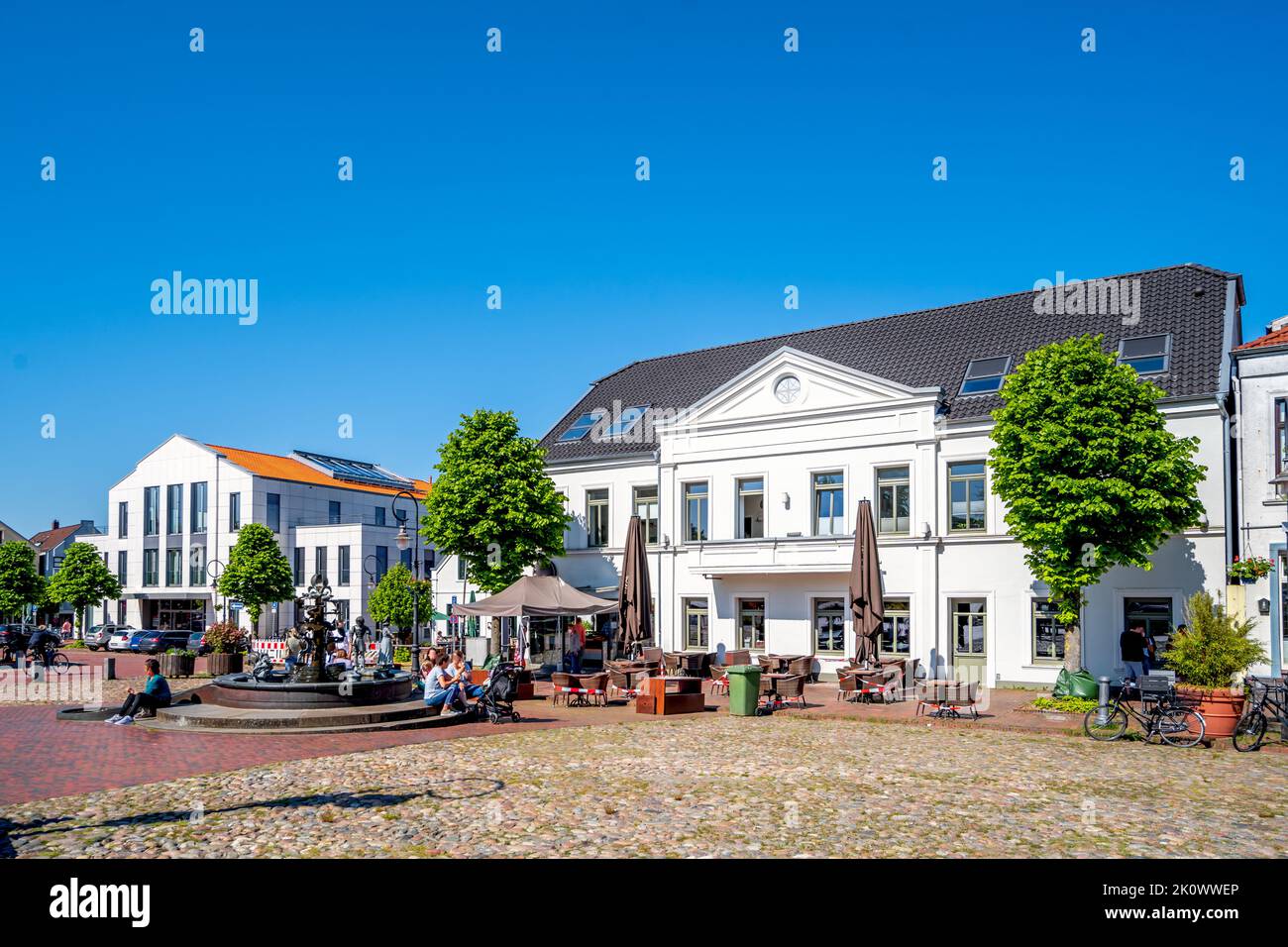 Alter Markt in Jever, Ostfriesland, Nordsee, Deutschland Stockfoto