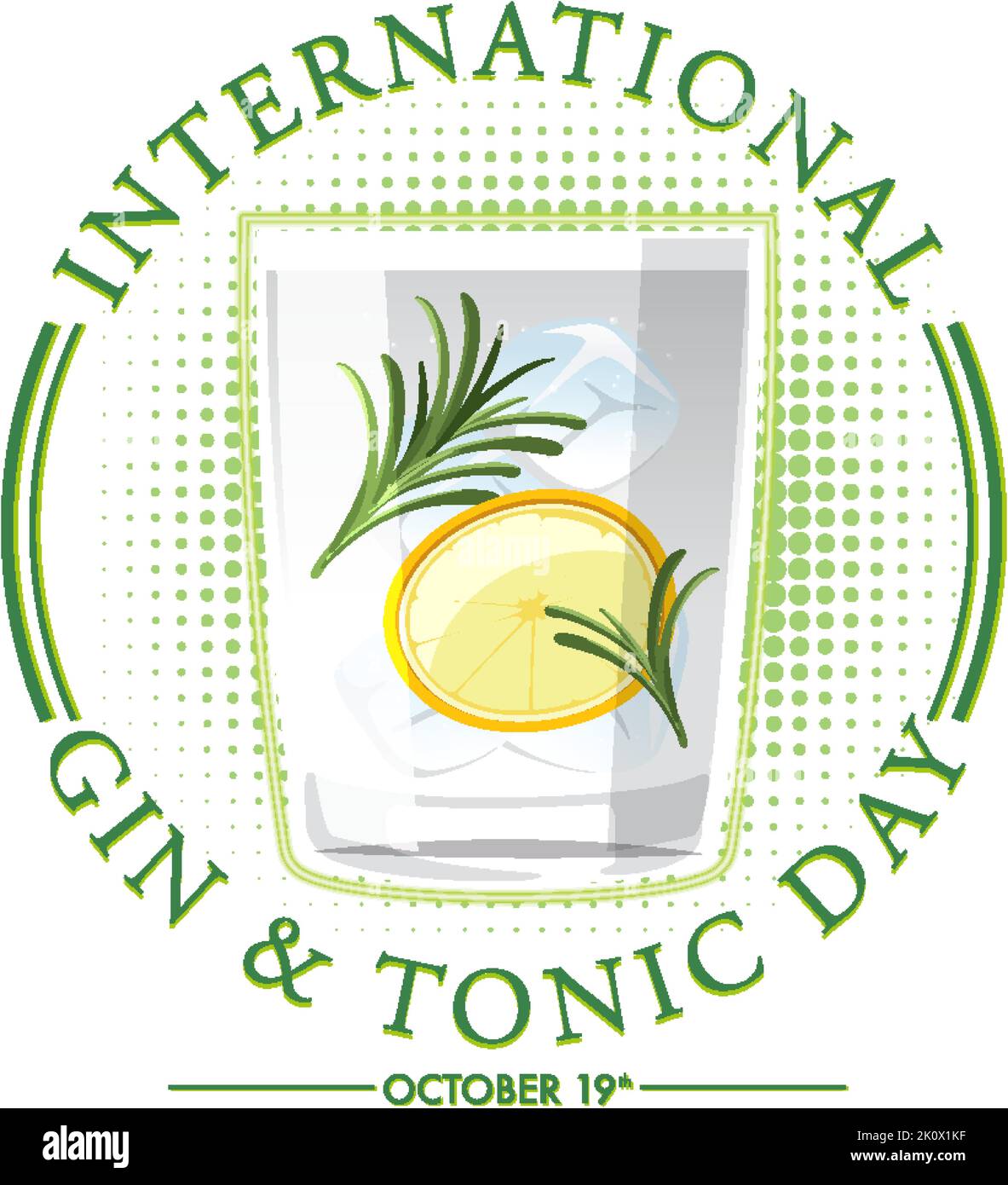 Illustration zum internationalen Gin und Tonic Day Banner Stock Vektor