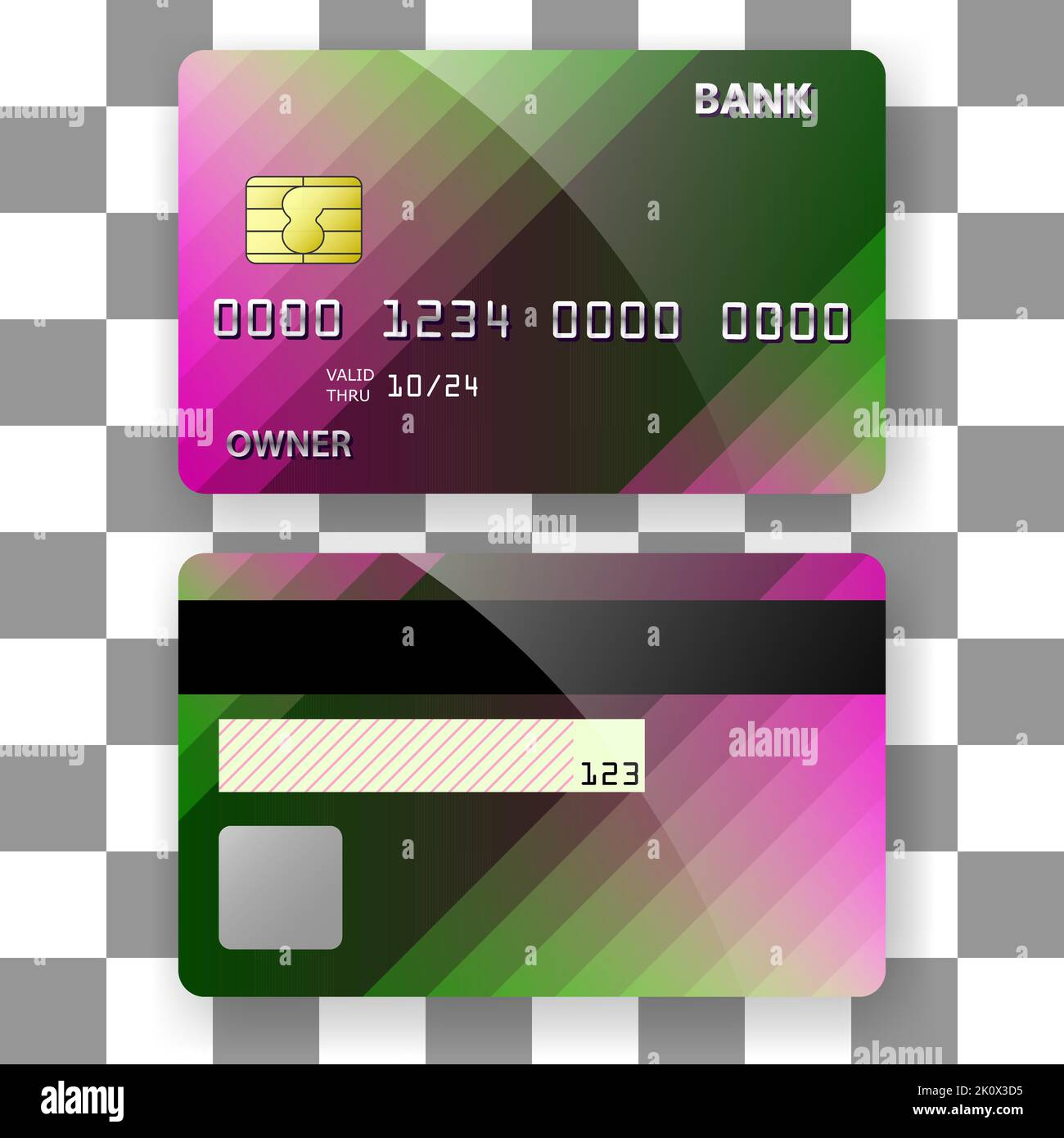 Bankkarte Vorlage Hintergrund rosa Streifen elegantes Design Kunst. Vorlage für Poster, Broschüre, Hintergründe Abdeckung etc Stock Vektor