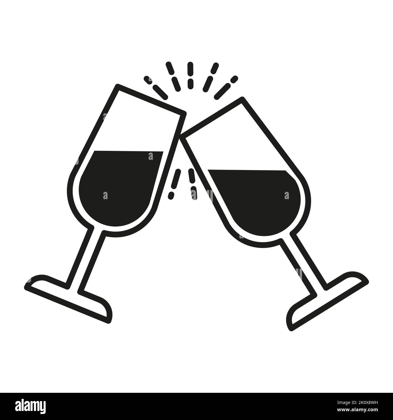 Vektor Champagner Logo Design. Symbol für Schwarzweiß-Getränk Stock Vektor