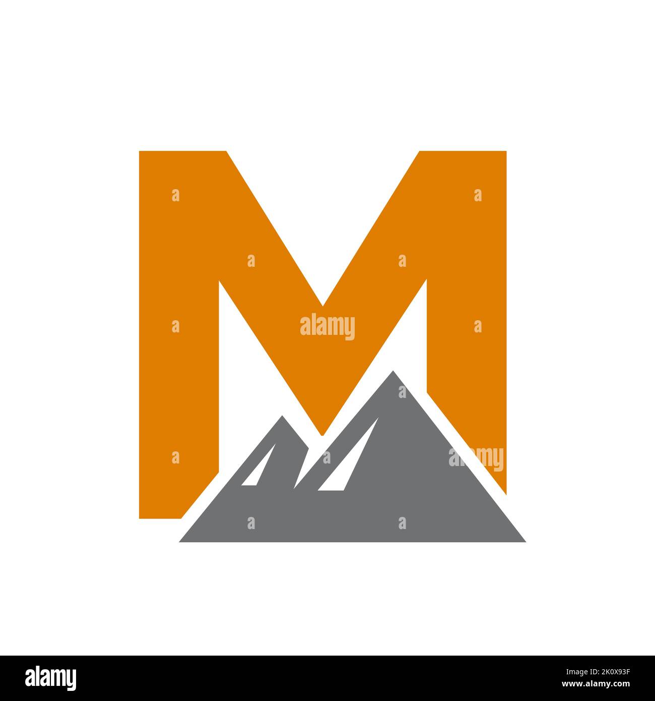 Vektorzeichen mit M-Mount-Logo. Mountain Nature Landscape Logo kombiniert mit Hill Icon und Template Stock Vektor