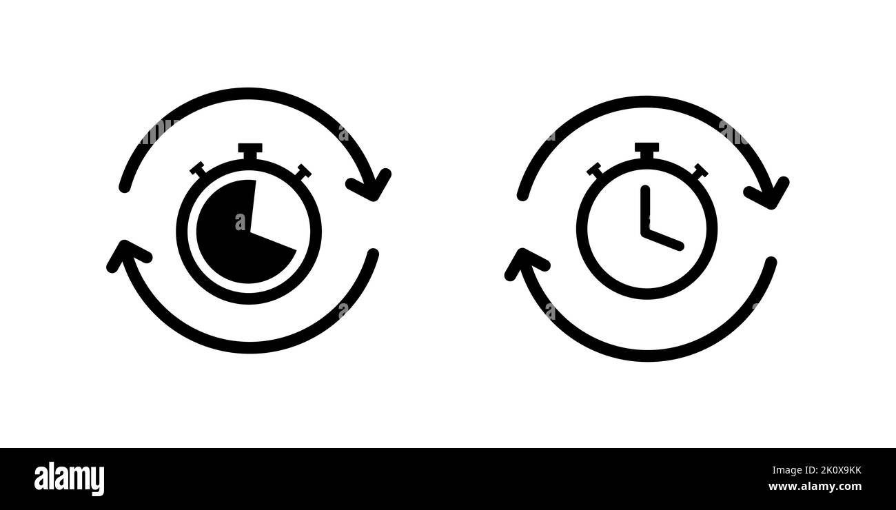 Timer aktualisiert Symbolvektordarstellung auf Umrissstil Stock Vektor