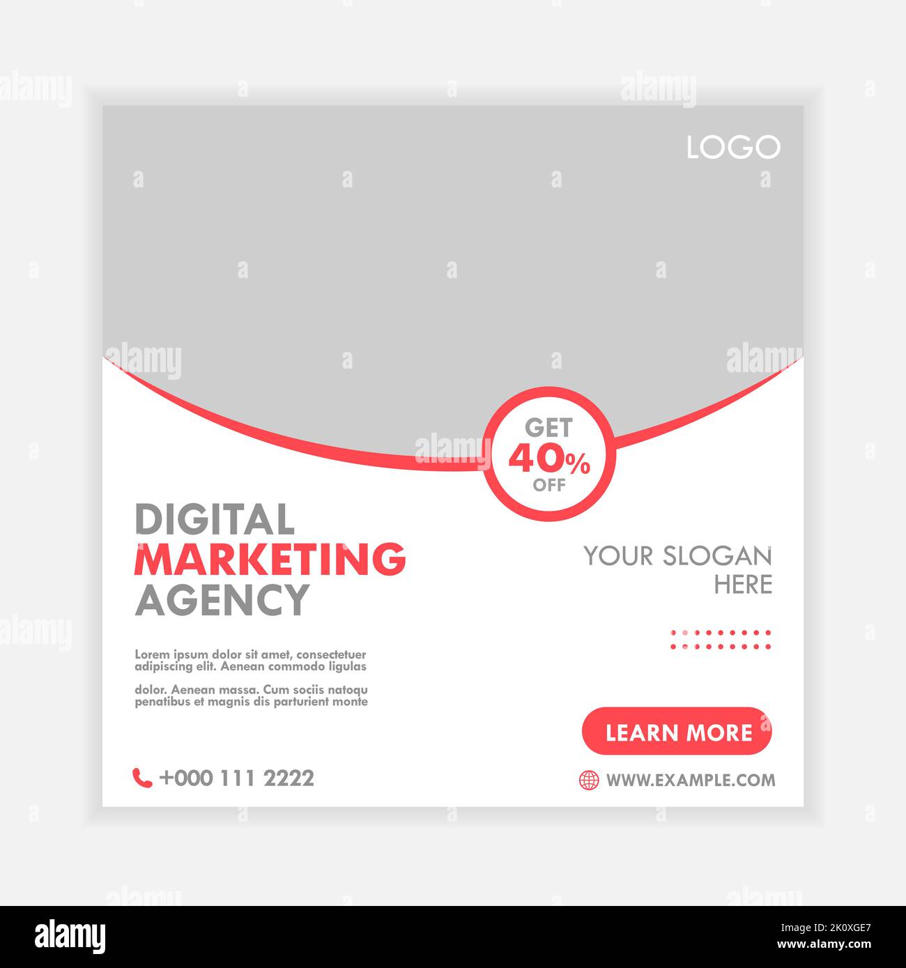 Digital Marketing Agency Social Media Post Corporate Business Vector Template Stock Vektor