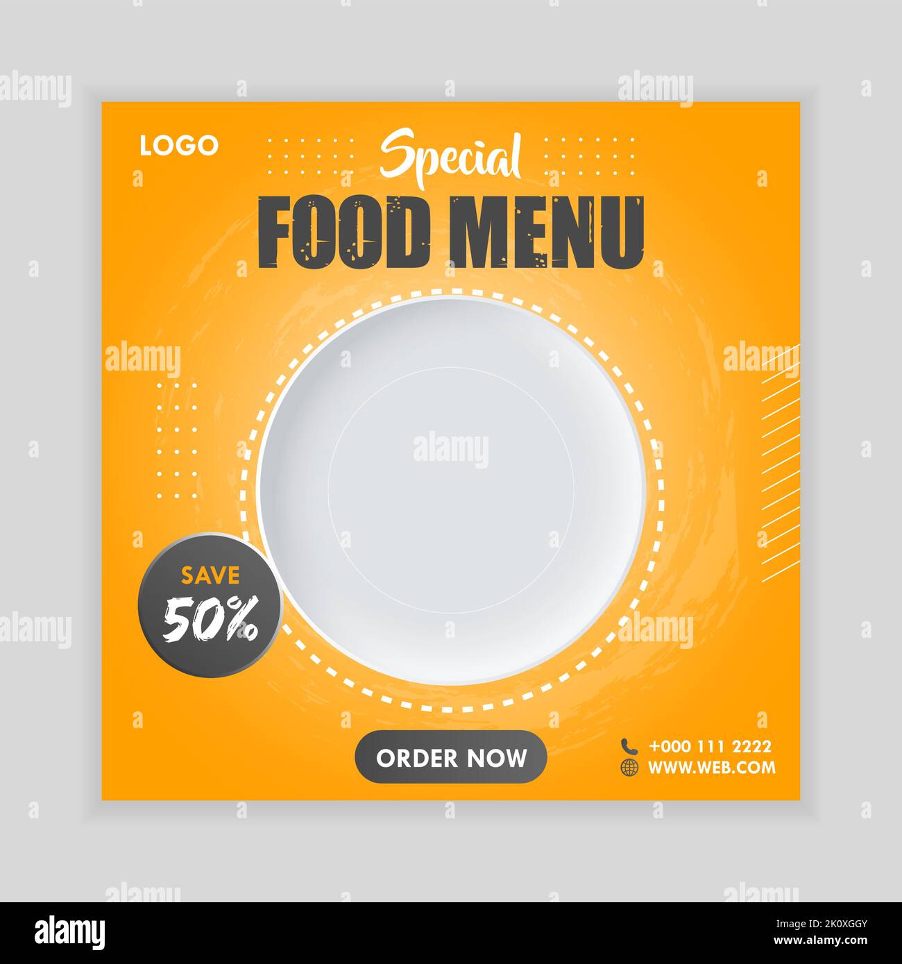 Food Social Media Promotion Marketing Post Business Angebotsvorlage Stock Vektor