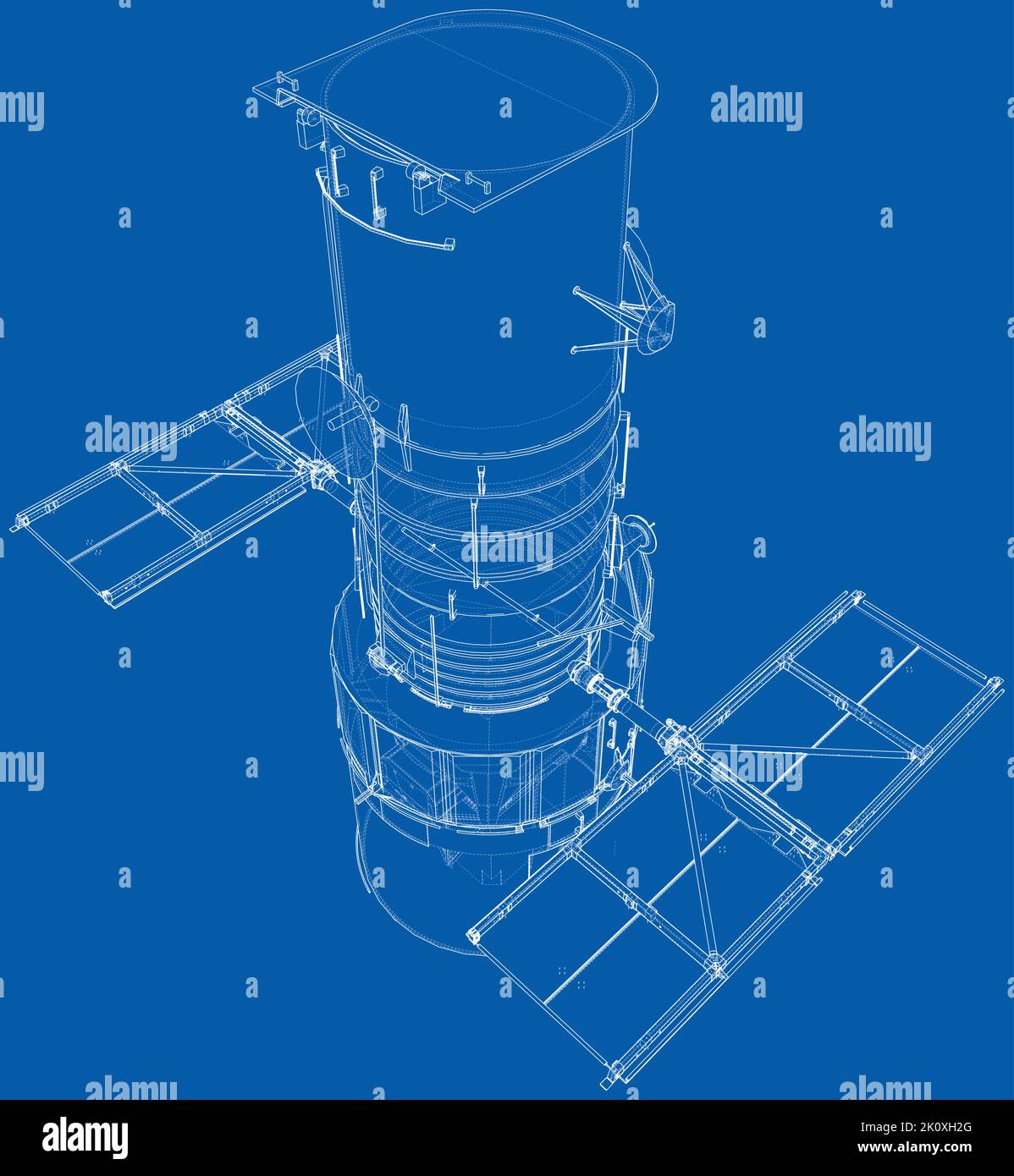Hubble-Weltraumteleskop. Sattellit Stock Vektor