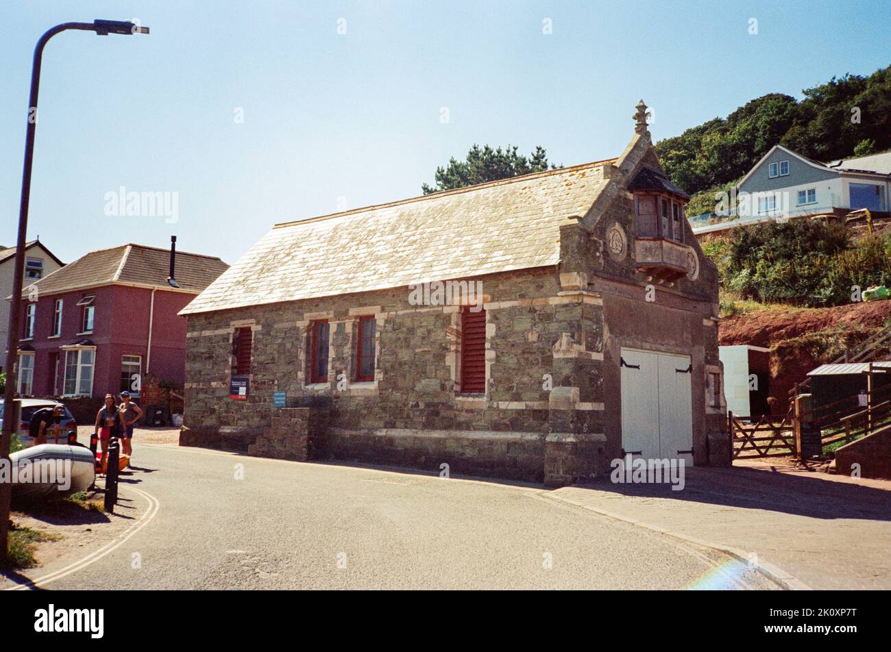 Alte Rettungsbootstation, Hope Cove, Kingsbridge, Devon, Großbritannien. Stockfoto