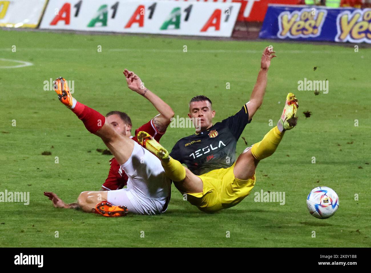 Sofia, Bulgarien - 28. Juli 2022: Die Spieler werden während des Qualifikationsspiels der UEFA Europa Conference League zwischen CSKA Sofia und in Aktion gesehen Stockfoto