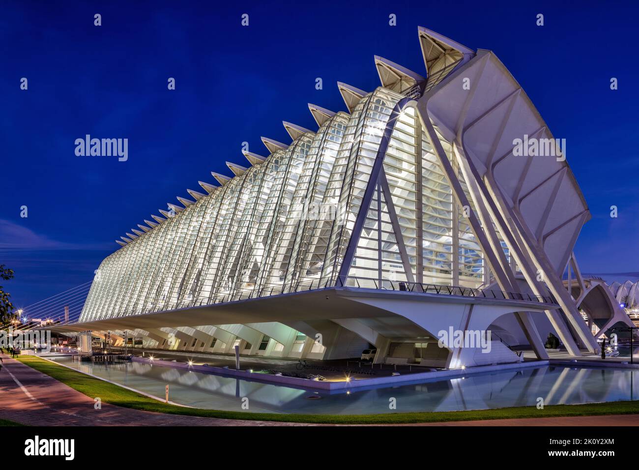 Stadt der Künste und Wissenschaften (Ciutat de les Arts i les Ciències) in Valencia, Spanien. Stockfoto