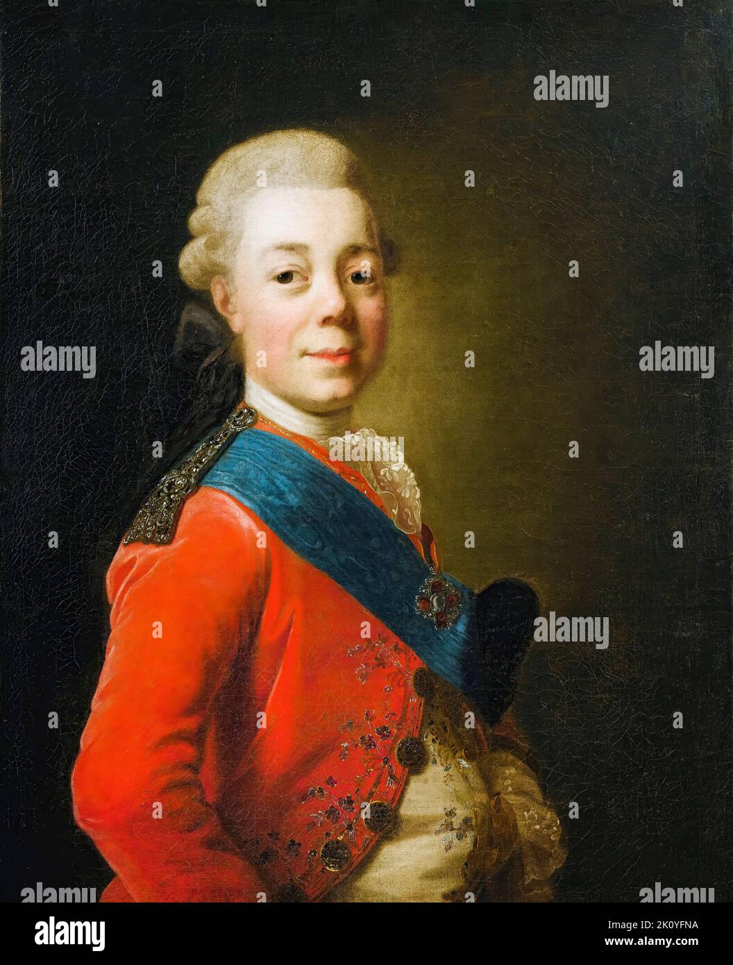 Paul I. (1754-1801), Kaiser von Russland (1796-1801), Porträt in Öl auf Leinwand von Alexander Roslin zugeschrieben, vor 1793 Stockfoto