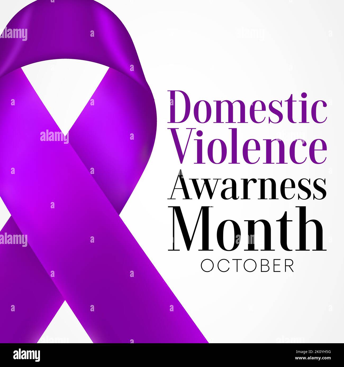 Der Monat des Bewusstseins für häusliche Gewalt (DVAM) wird jedes Jahr im Oktober begangen, um Überlebende von häuslicher Gewalt zu würdigen und eine Stimme für ihre Opfer zu sein. Stock Vektor