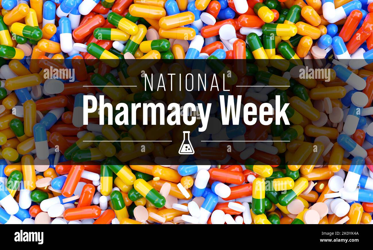 Die National Pharmacy Week wird jedes Jahr im Oktober durchgeführt, um Ihre Patienten und Kollegen auf die lebenswichtige Rolle der Apotheker aufmerksam zu machen Stockfoto