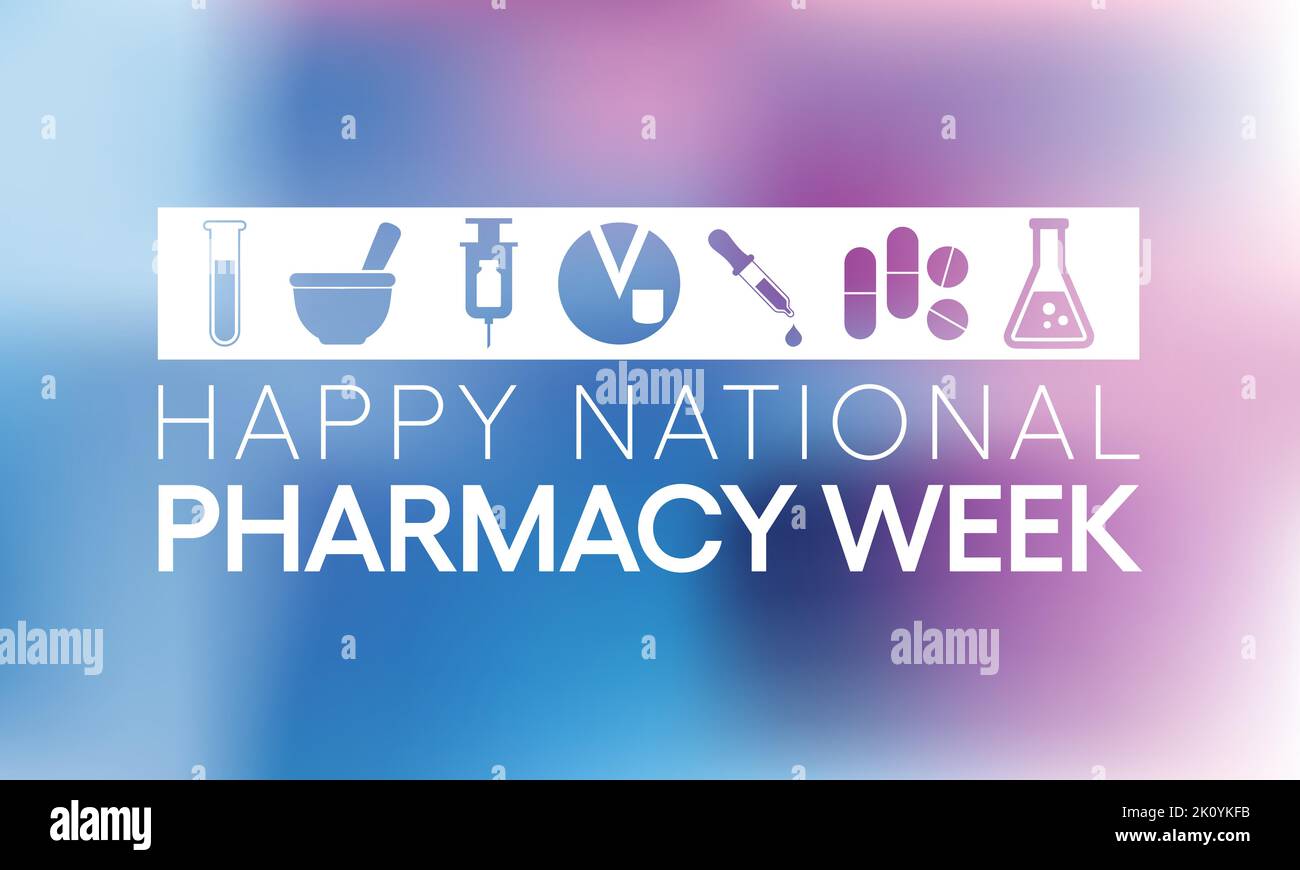 Die National Pharmacy Week wird jedes Jahr im Oktober durchgeführt, um Ihre Patienten und Kollegen auf die lebenswichtige Rolle der Apotheker aufmerksam zu machen Stock Vektor