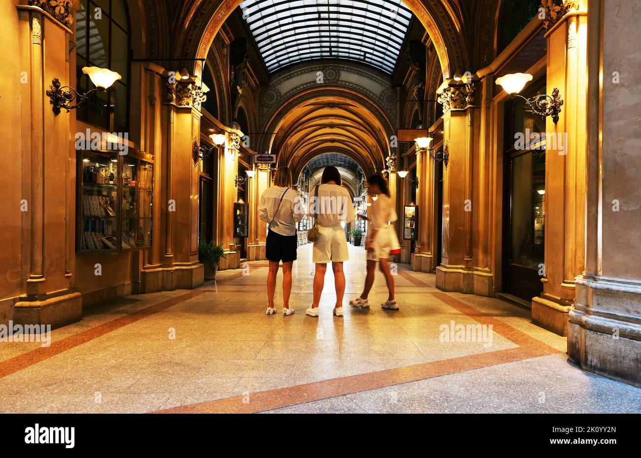 Palais Ferstel, Cafe Central, Wien, im historischen Ambiente eines Wiener Cafehauses einen Viaker oder Schwarzen geniessen und in Gedanken schwelgen Stockfoto