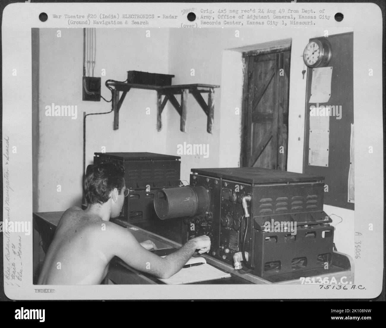 Flugzeuge, Burma, Indien & ELEKTRONIK, RADAR Krieg Stockfoto