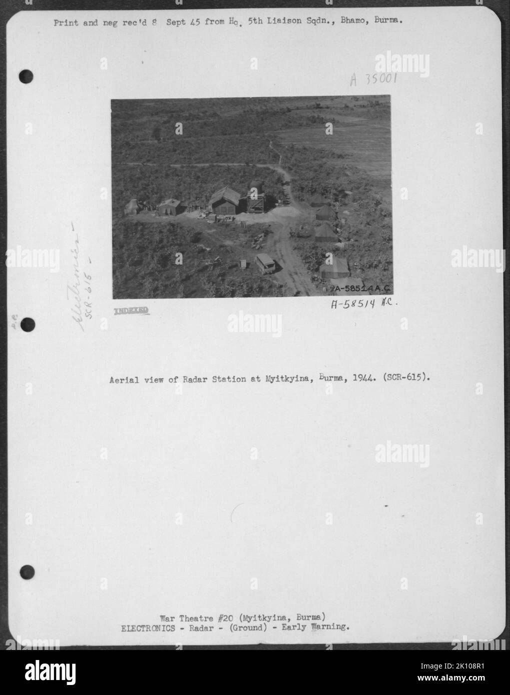 Flugzeuge, Burma, Indien & ELEKTRONIK, RADAR Krieg Stockfoto