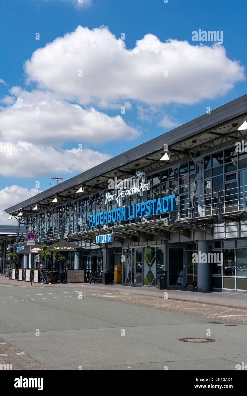 Flughafen Paderborn-Lippstadt, Regionalflughafen, Terminalgebäude NRW, Deutschland, Stockfoto