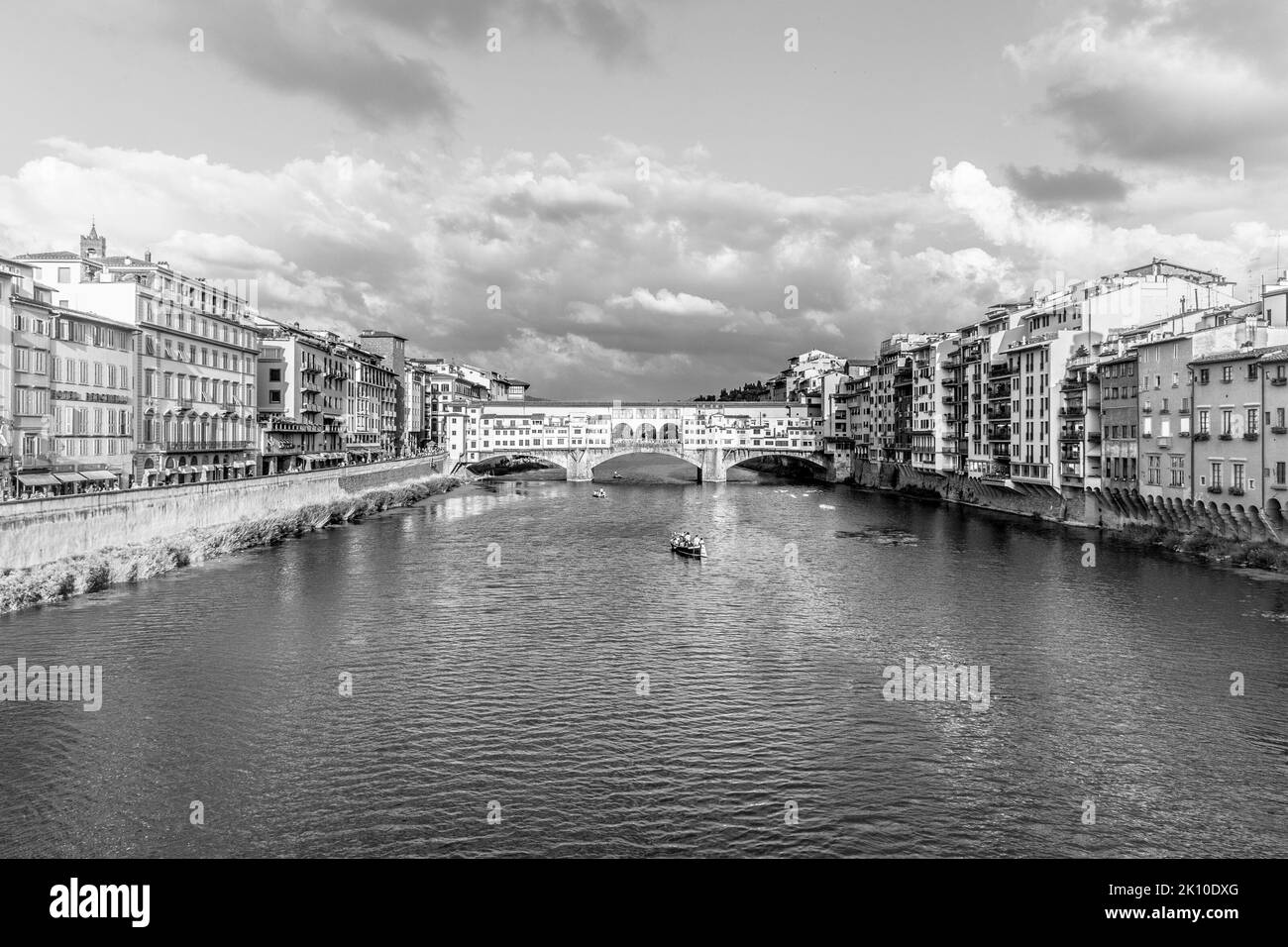 Alte Postkarte von Florenz mit der Ponte Vecchio Stockfoto