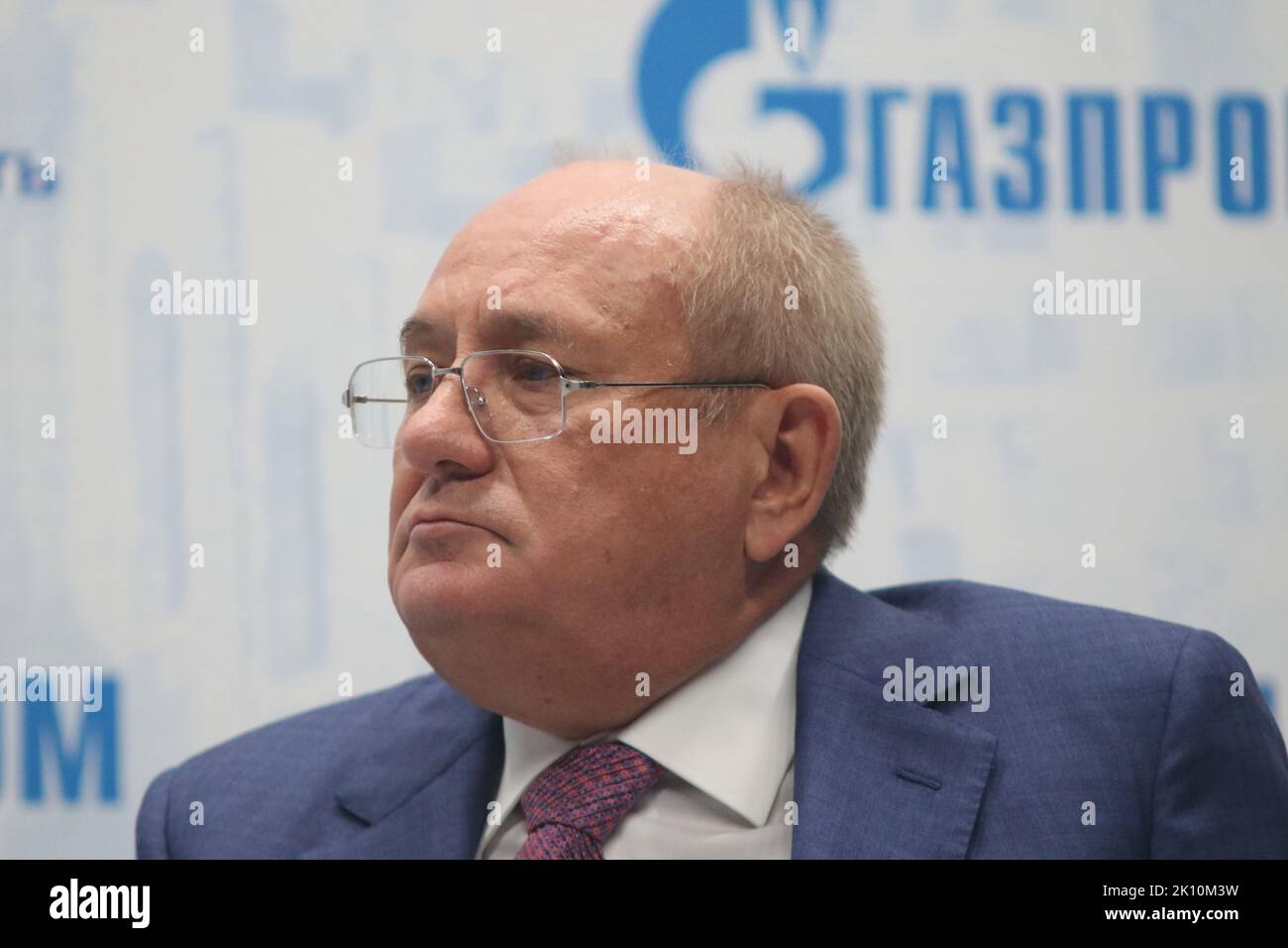 St. Petersburg, Russland. 14. September 2022. Vitaly Markelov, stellvertretender Vorsitzender des Vorstands von PJSC Gazprom, Vorsitzender des Verwaltungsrats, TGC-1 während einer geschlossenen Sitzung über die technologische Entwicklung von Gazprom des St. Petersburg International Gas Forum 2022 (SPIGF 2022). (Foto von Maksim Konstantinov/SOPA Images/Sipa USA) Quelle: SIPA USA/Alamy Live News Stockfoto