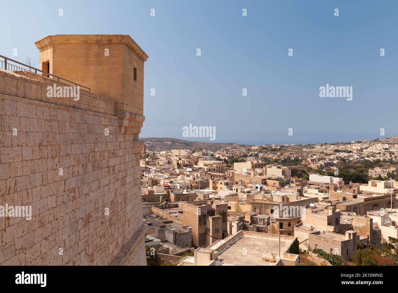 IR-Rabat, Blick auf die Altstadt von Victoria. Insel Gozo, Malta Stockfoto