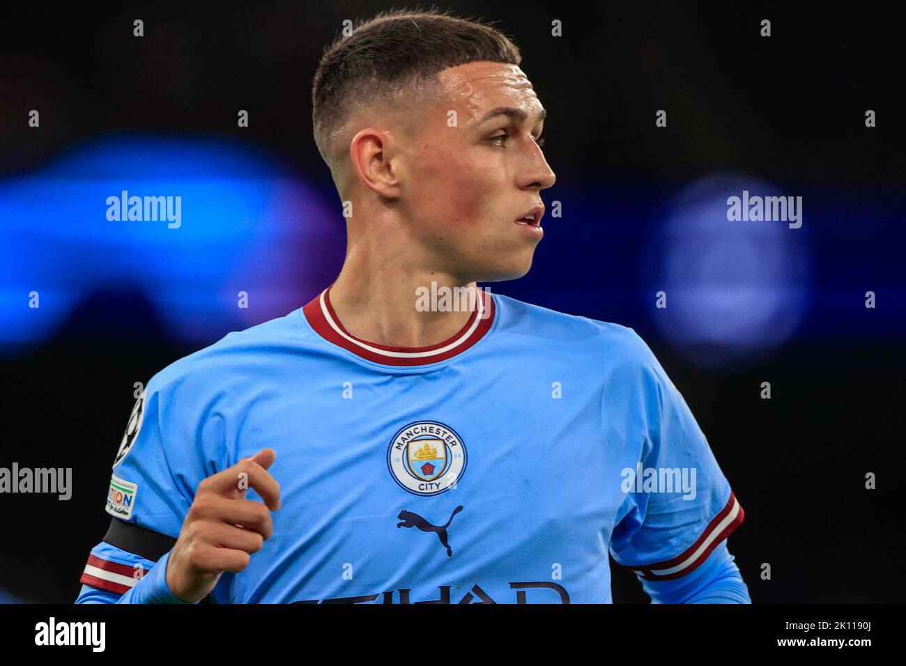 Manchester, Großbritannien. 14. September 2022. Phil Foden #47 von Manchester City während des UEFA Champions League-Spiels Manchester City gegen Borussia Dortmund im Etihad Stadium, Manchester, Großbritannien, 14.. September 2022 (Foto von Conor Molloy/Nachrichtenbilder) Credit: News Images LTD/Alamy Live News Stockfoto