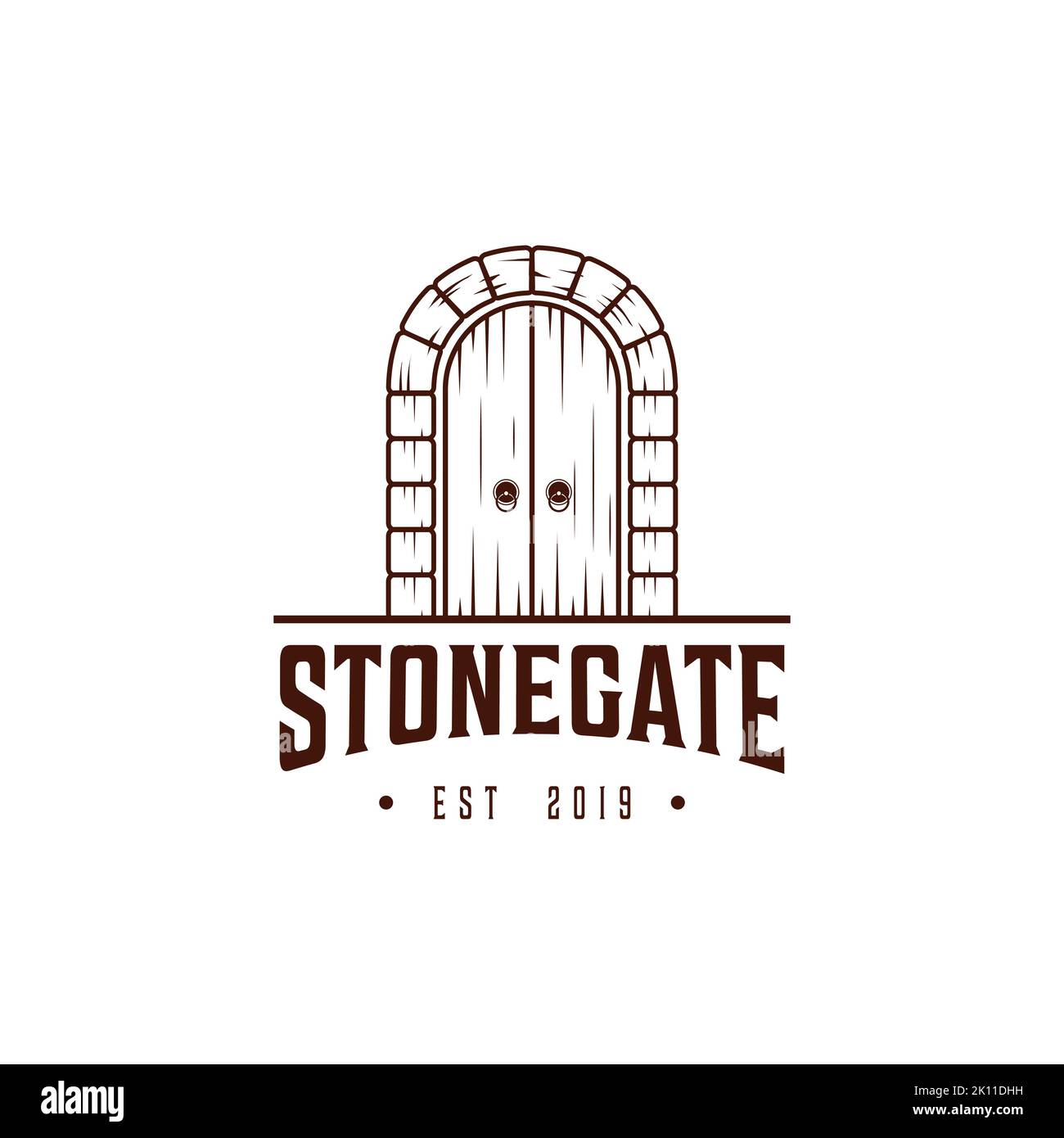 Kreative Gate-Logo Design Vektor-Vorlage. Retro-Gate-Symbol Stock Vektor